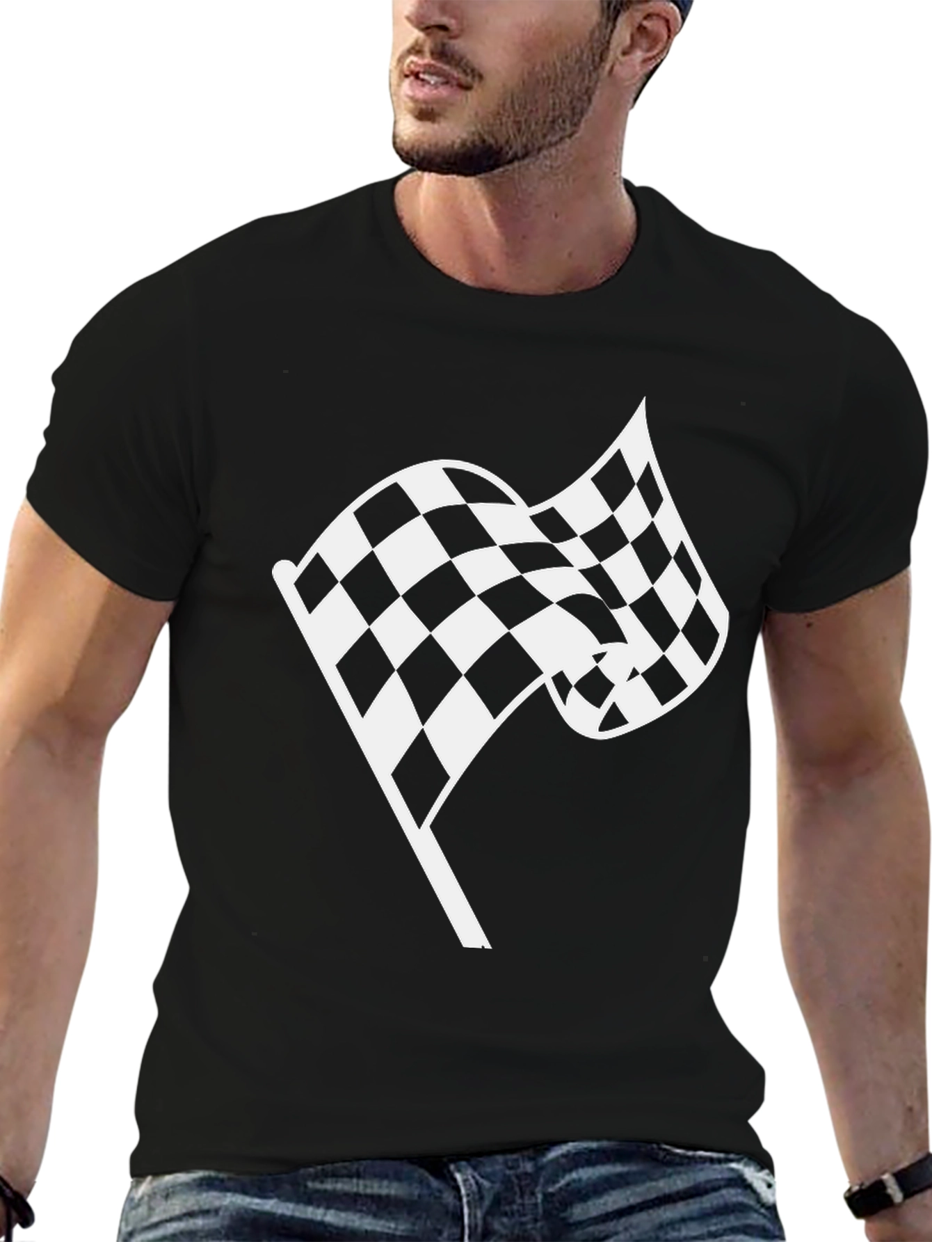 Checkered Flag T-Shirt - Racing Inspired Design