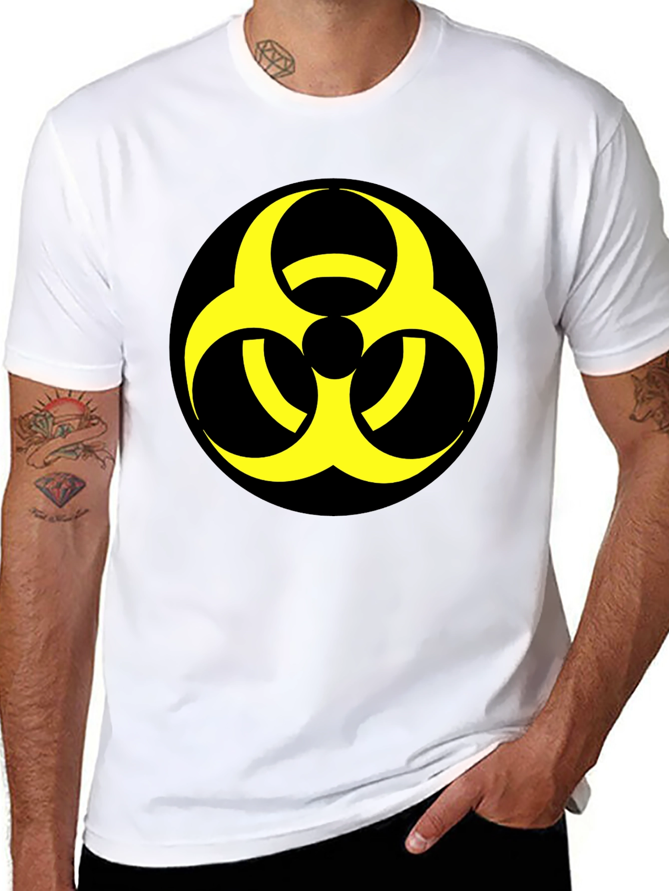 Biohazard Symbol Graphic Tee - Bold & Unique