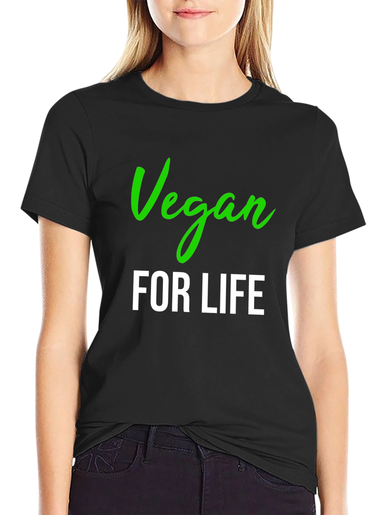 Vegan for Life Black T-Shirt