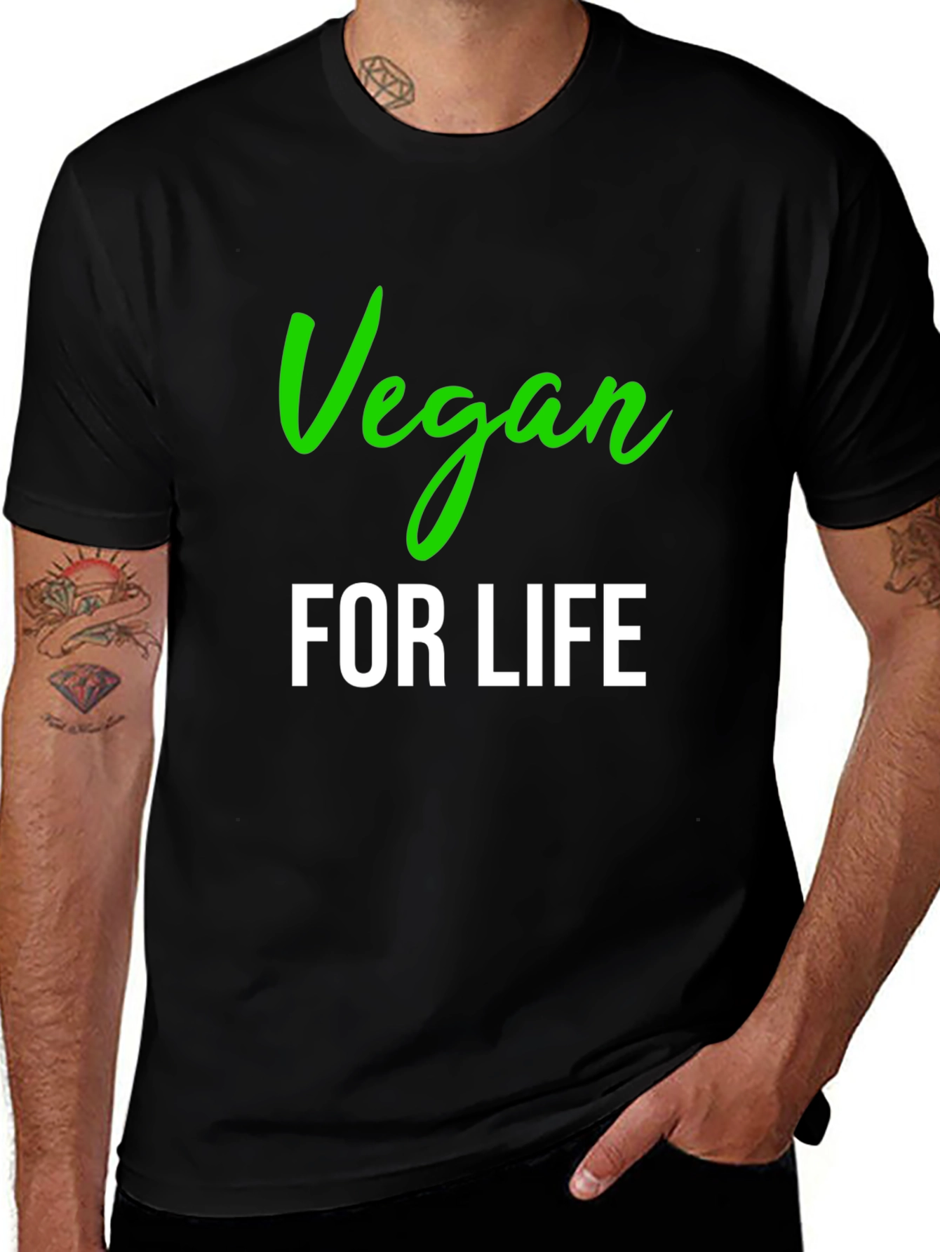 Vegan for Life Black T-Shirt