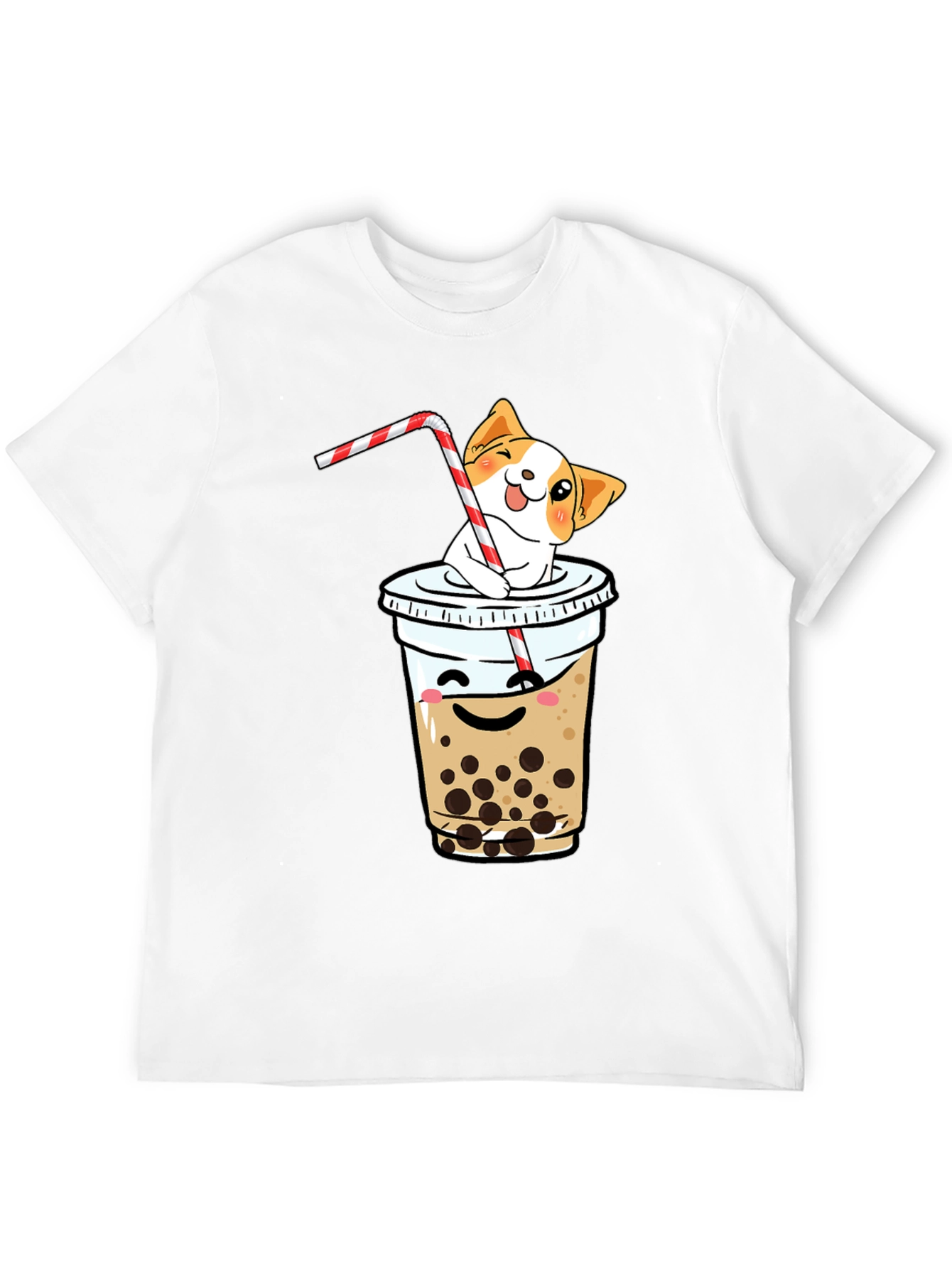 Cute Dog in Boba Tea T-Shirt - Kawaii Design
