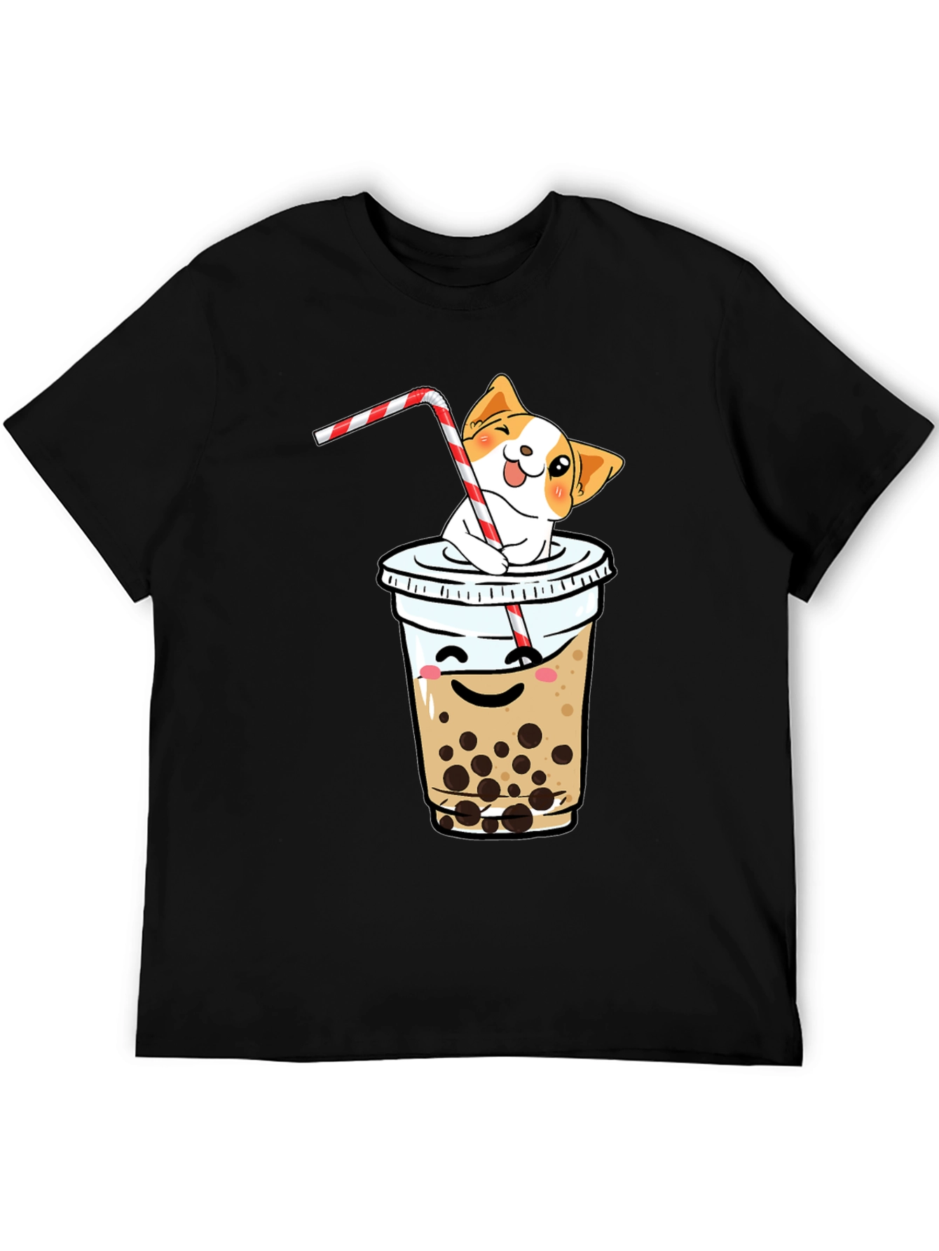 Cute Dog in Boba Tea T-Shirt - Kawaii Design