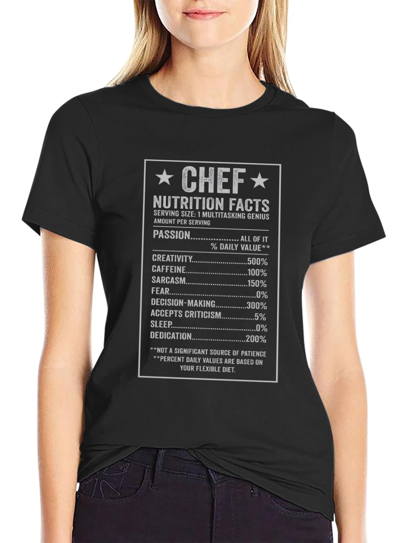 Chef Nutrition Facts Graphic T-Shirt