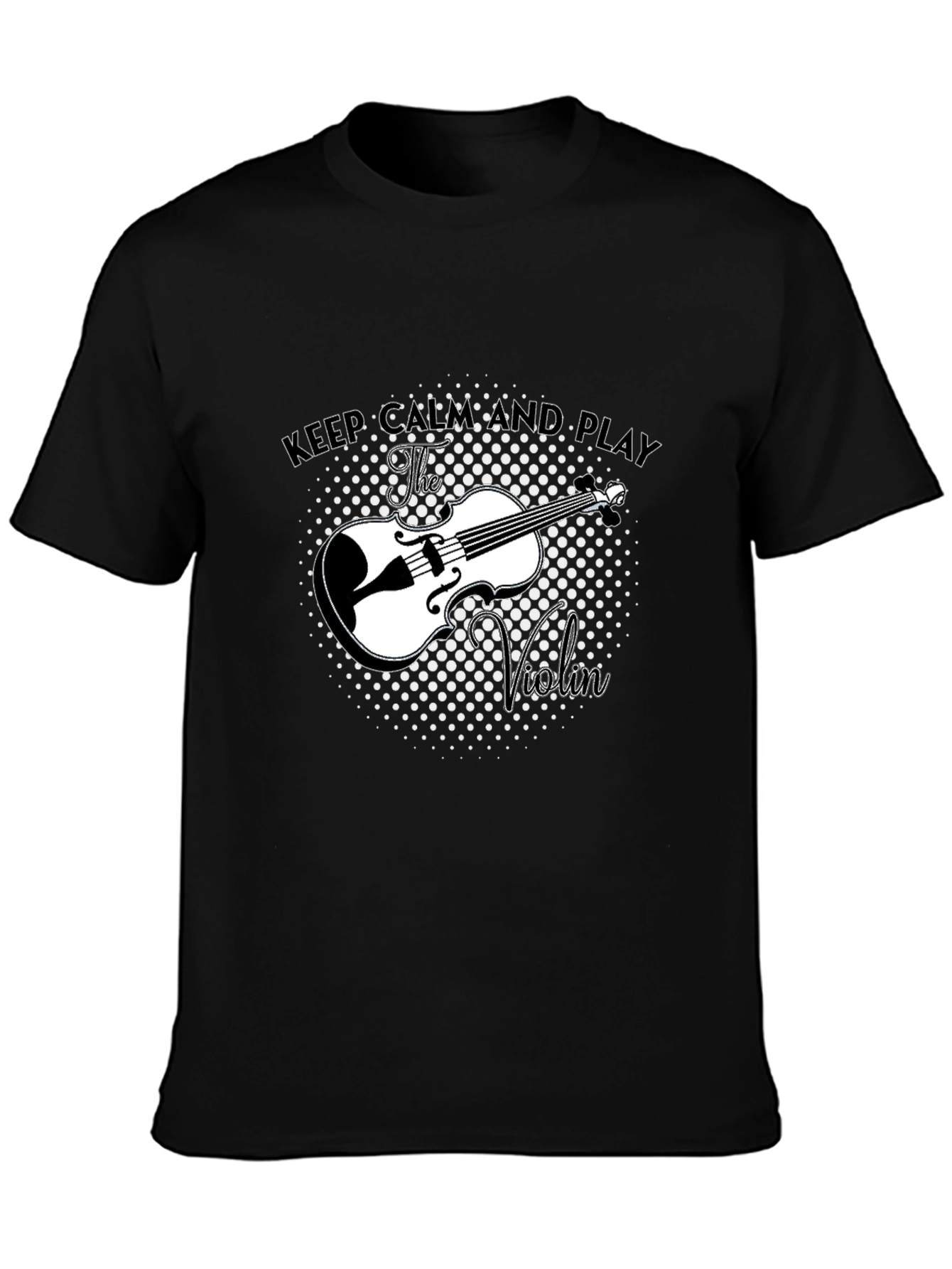 Keep Calm and Play Violin Black T-Shirt