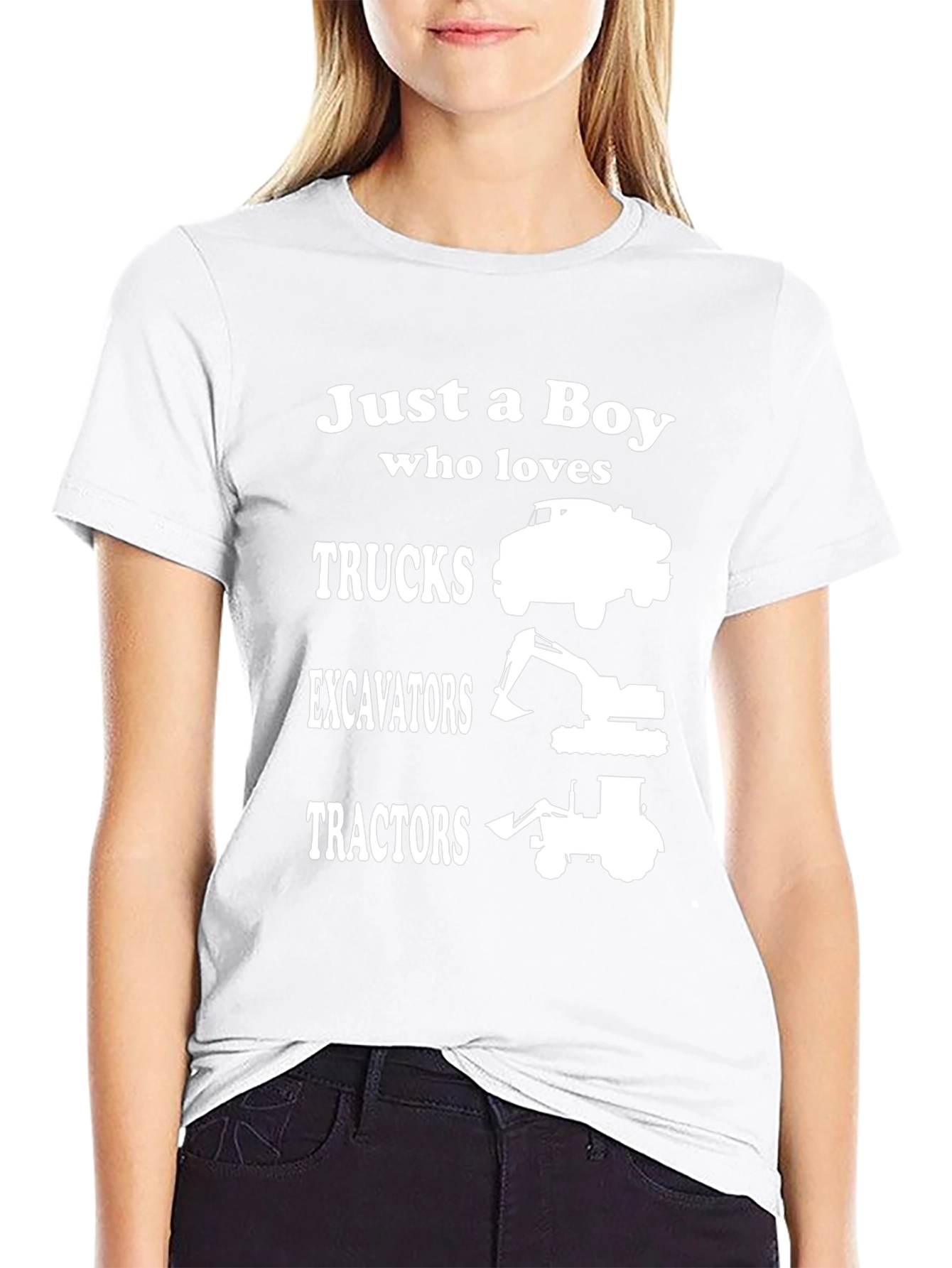 Boy Who Loves Trucks Excavators Tractors T-Shirt