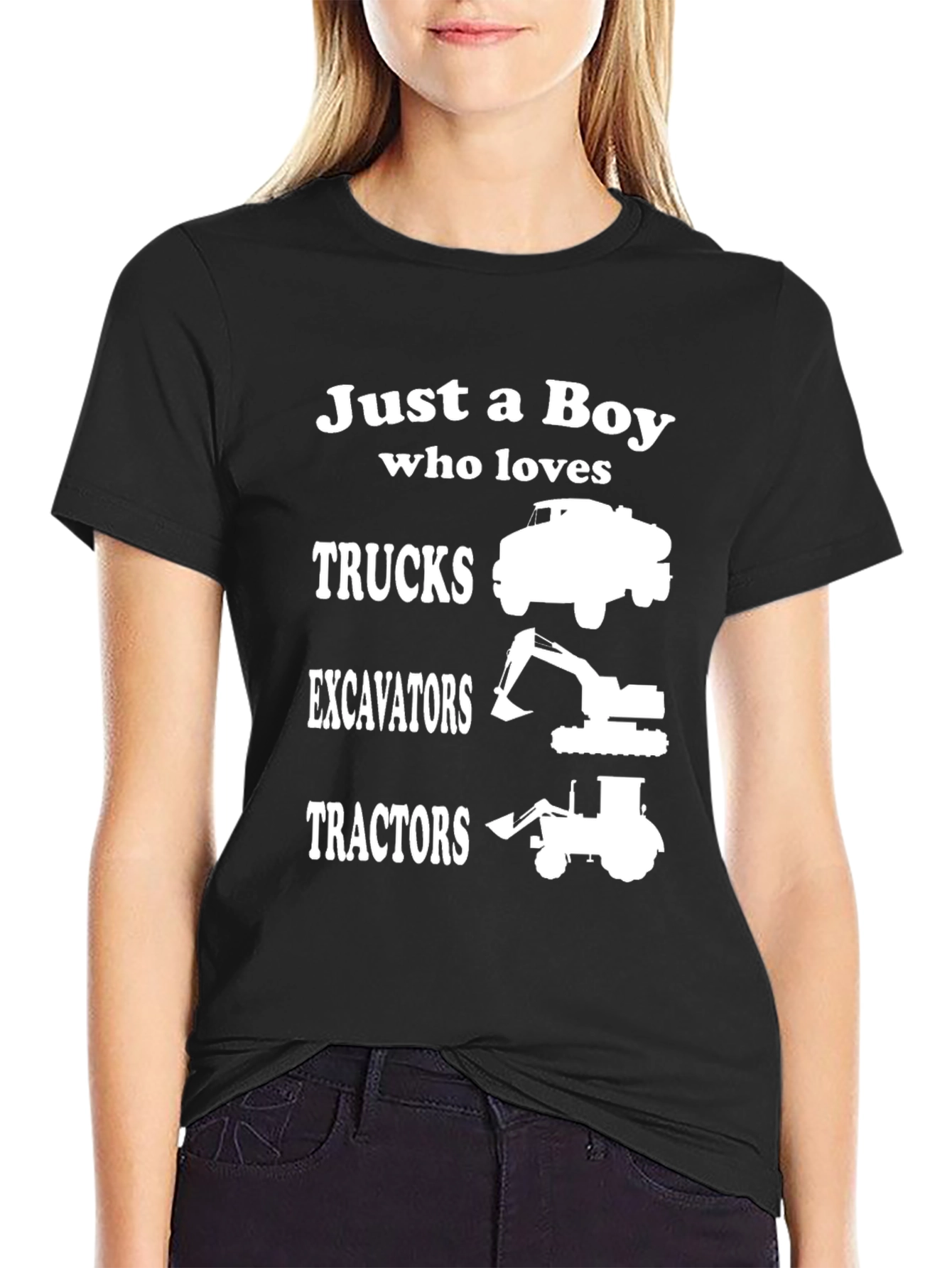 Boy Who Loves Trucks Excavators Tractors T-Shirt