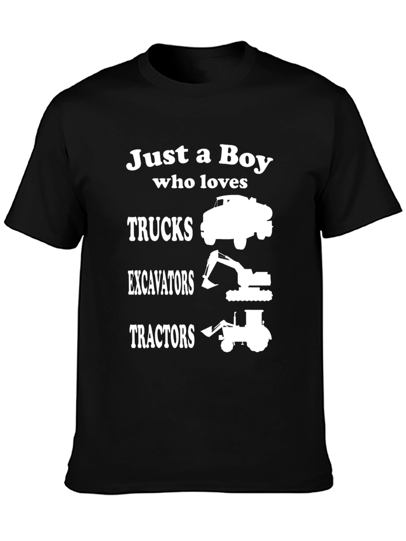 Boy Who Loves Trucks Excavators Tractors T-Shirt