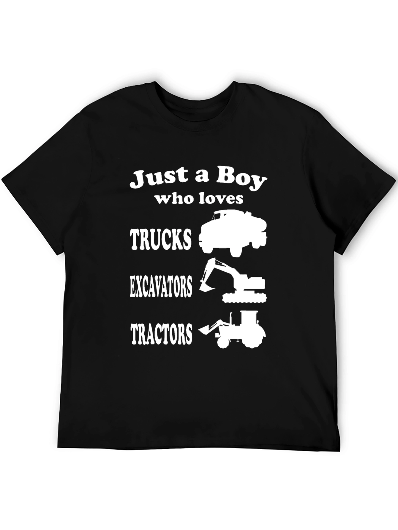 Boy Who Loves Trucks Excavators Tractors T-Shirt