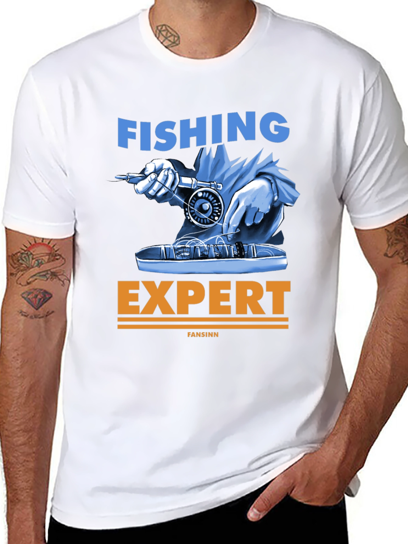 Fishing Expert Graphic Tee - Black Cotton T-Shirt