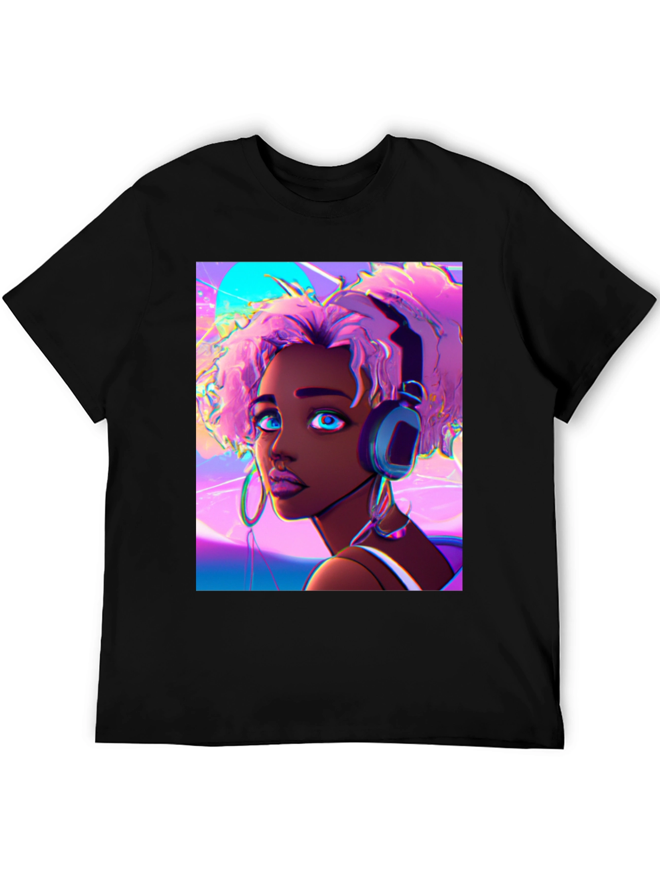 Vibrant Cartoon Girl Tee - Stylish Graphic T-Shirt