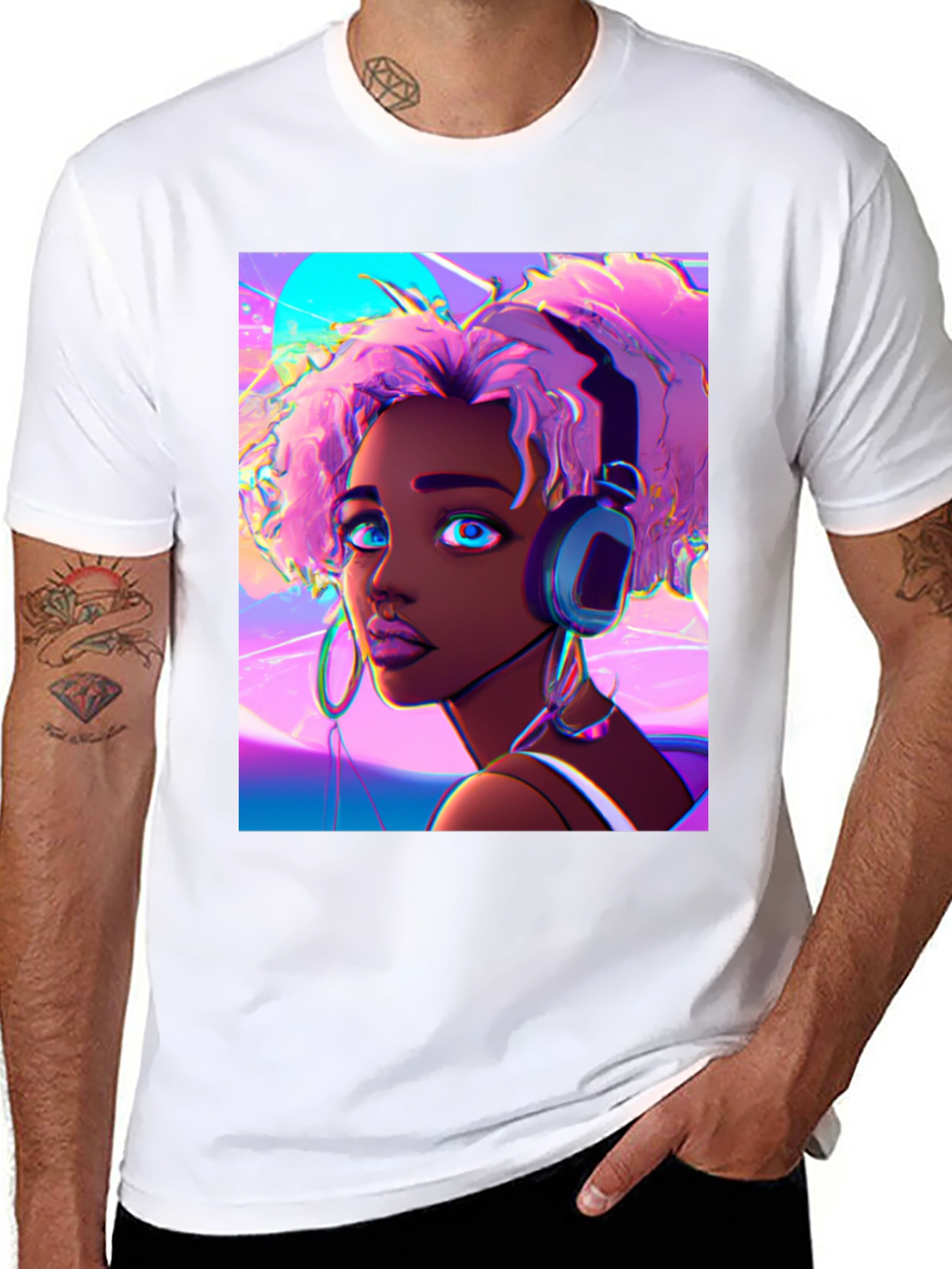 Vibrant Cartoon Girl Tee - Stylish Graphic T-Shirt