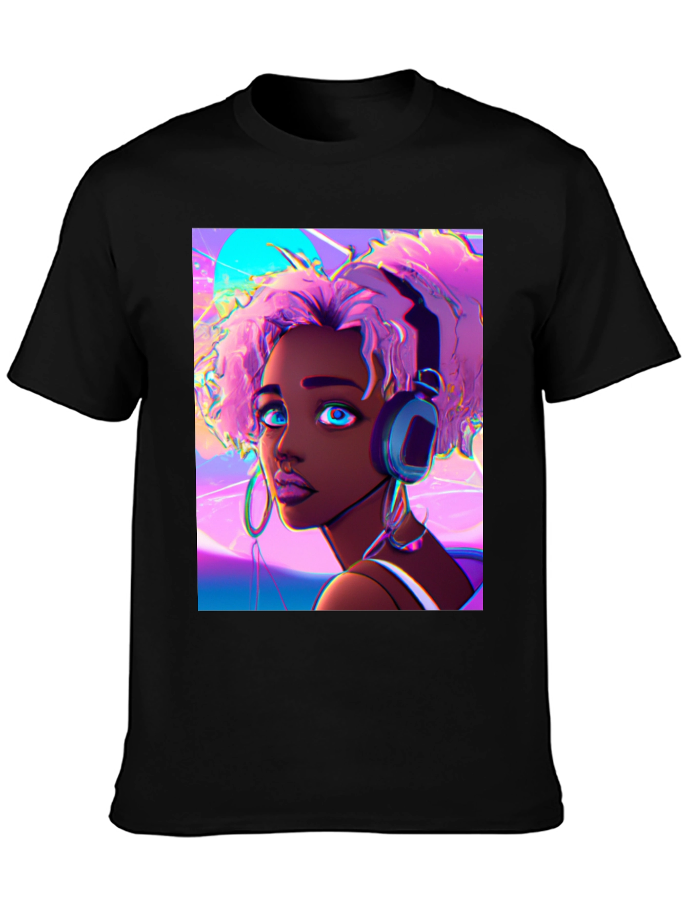 Vibrant Cartoon Girl Tee - Stylish Graphic T-Shirt