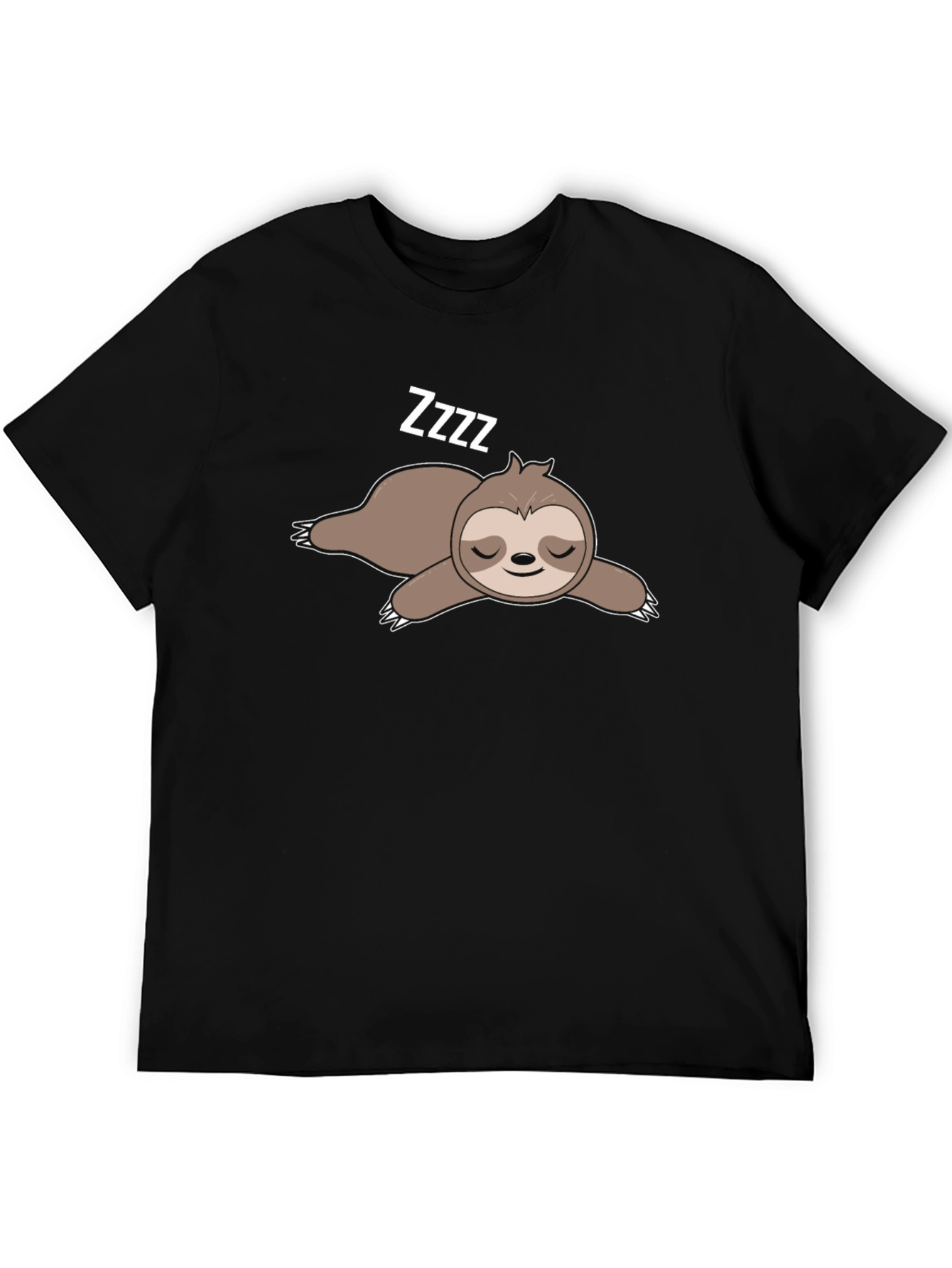Sleeping Sloth Graphic T-Shirt - Black