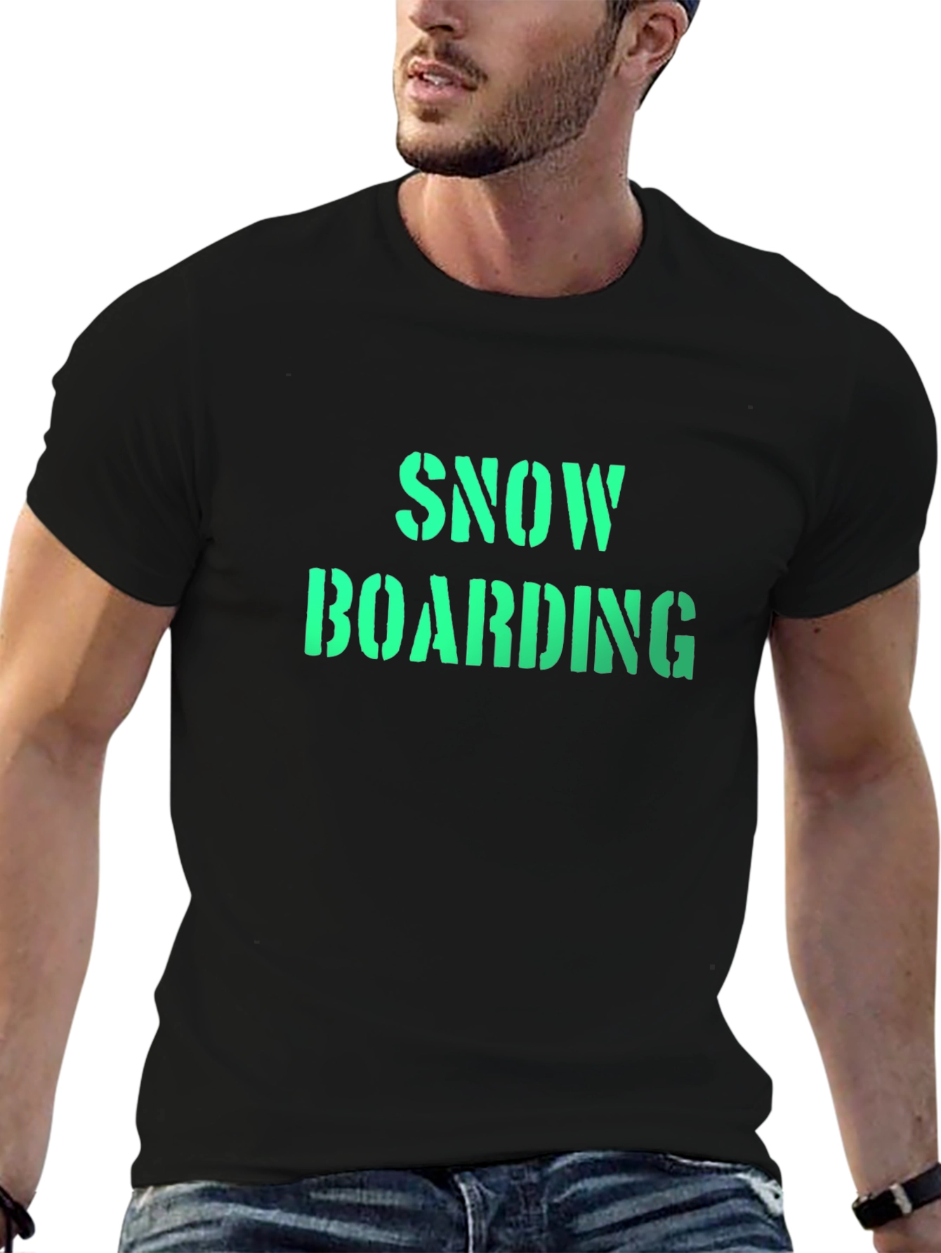 Snowboarding Graphic Black T-Shirt