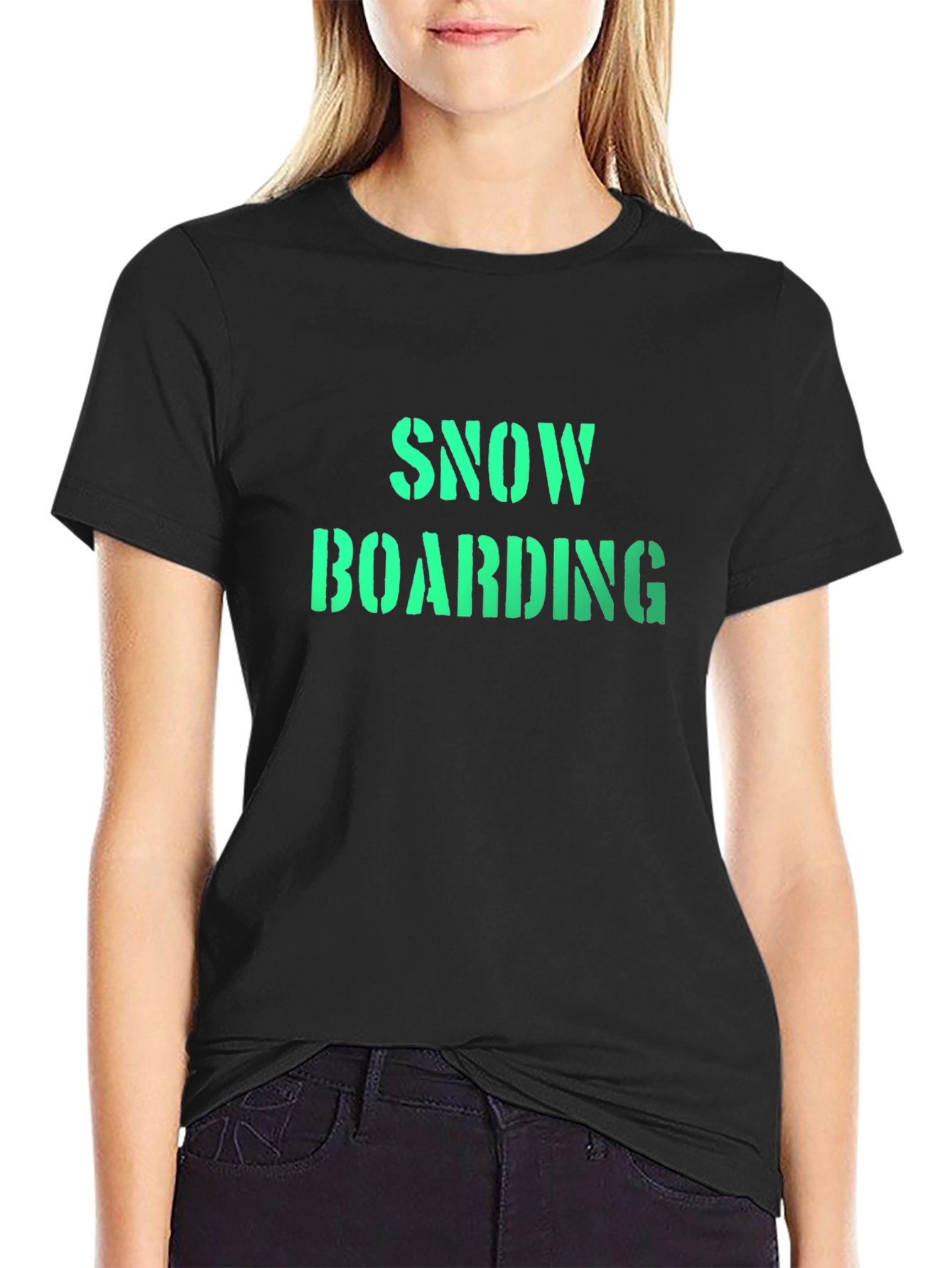 Snowboarding Graphic Black T-Shirt