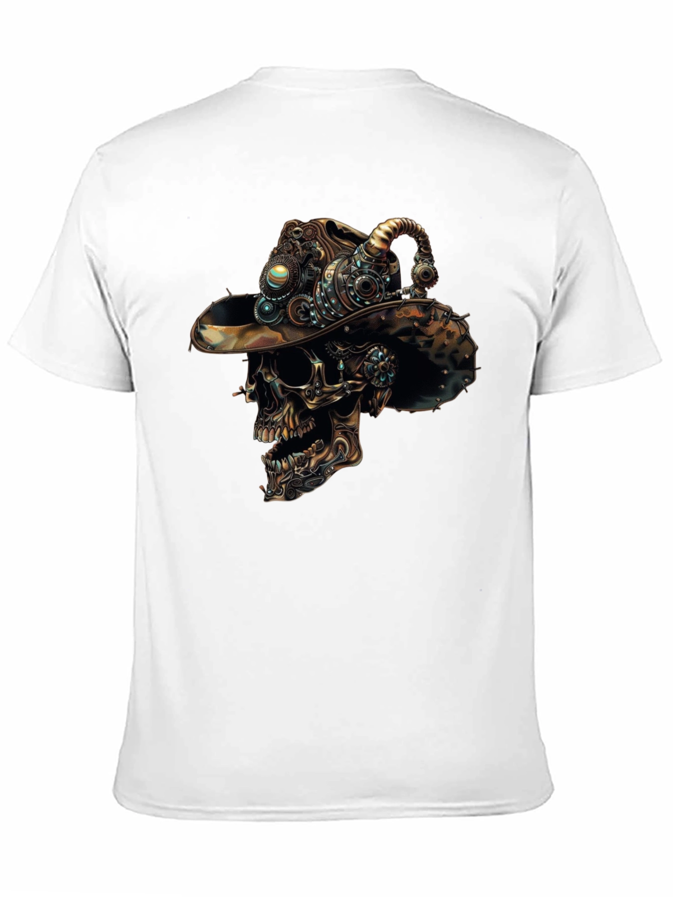 Steampunk Skull Graphic Tee - Mens Black T-Shirt