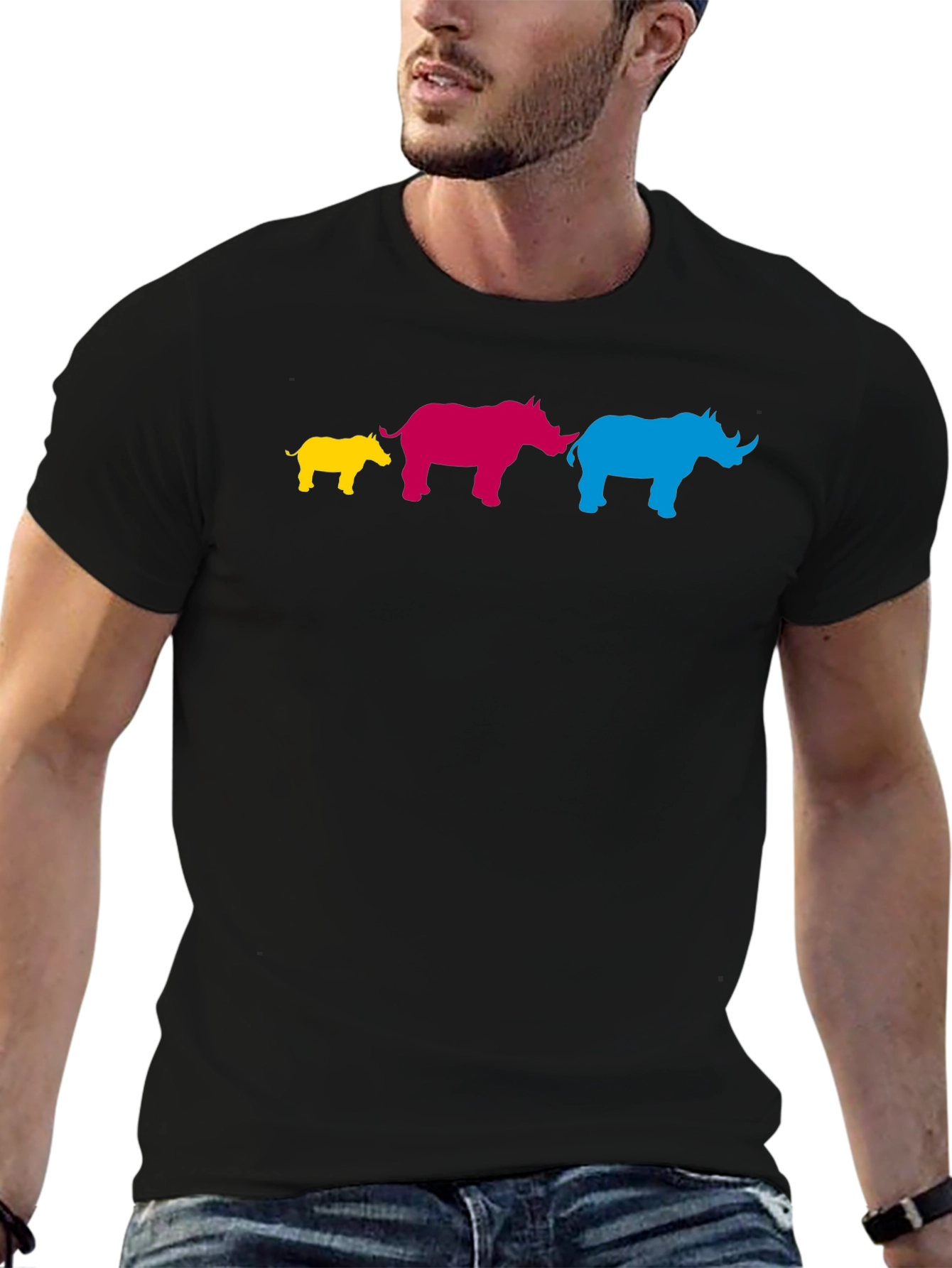 Colorful Rhino Family T-Shirt