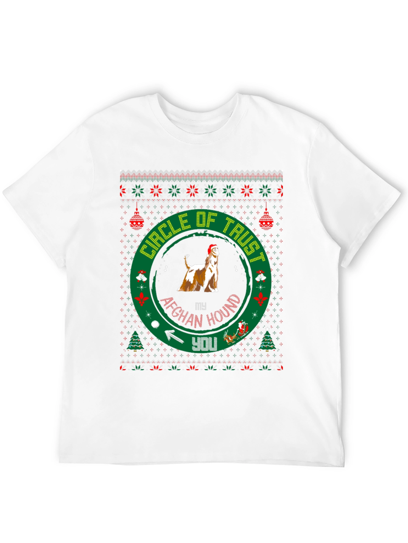 Afghan Hound Circle of Trust Christmas T-Shirt