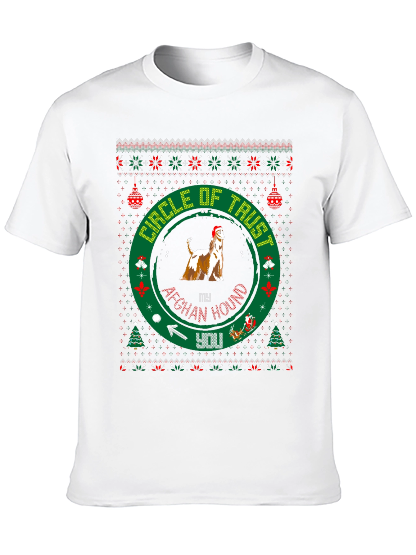Afghan Hound Circle of Trust Christmas T-Shirt
