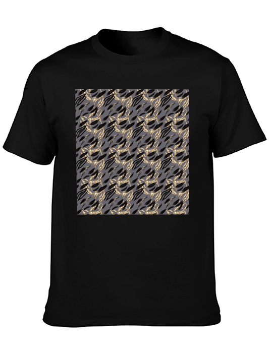 Abstract Pattern Black T-Shirt