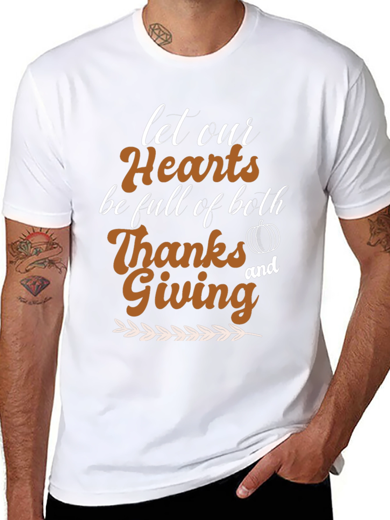 Thanksgiving Hearts T-Shirt - Holiday Apparel