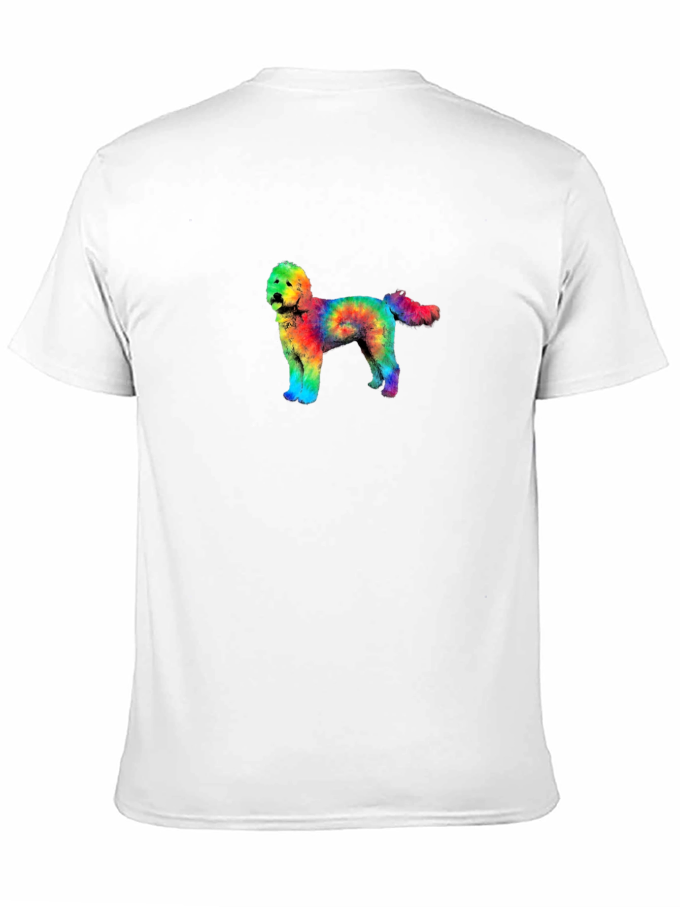 Tie-Dye Doodle Dog Graphic Black T-Shirt