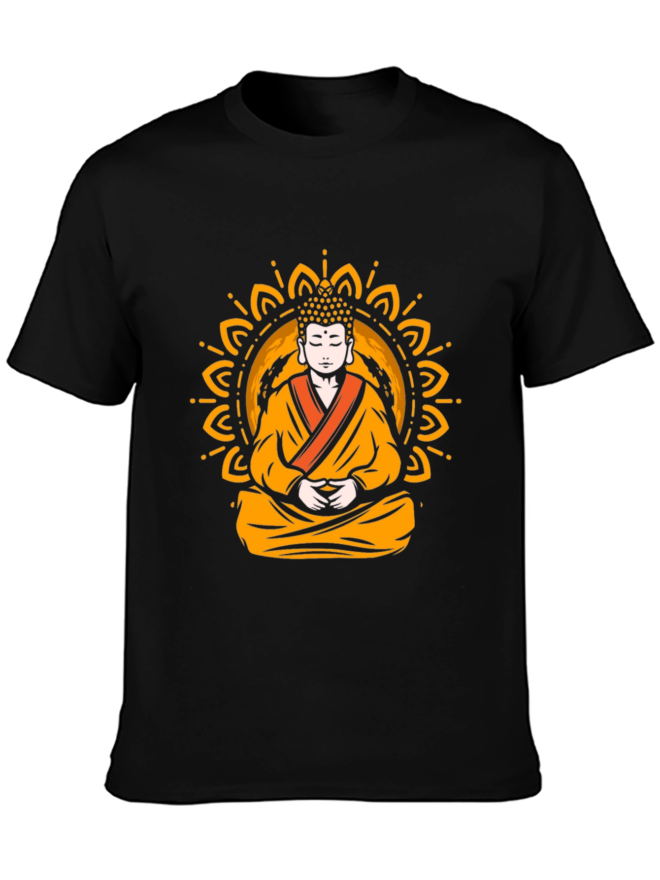 Buddha Mandala Graphic Tee - Black