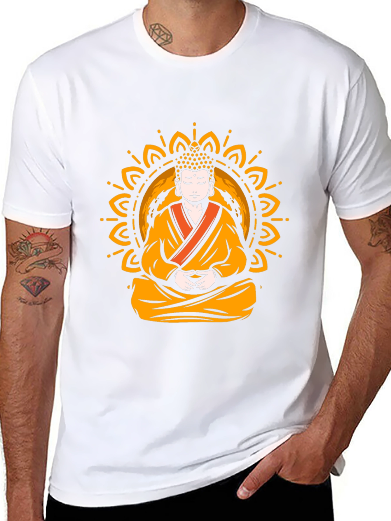 Buddha Mandala Graphic Tee - Black
