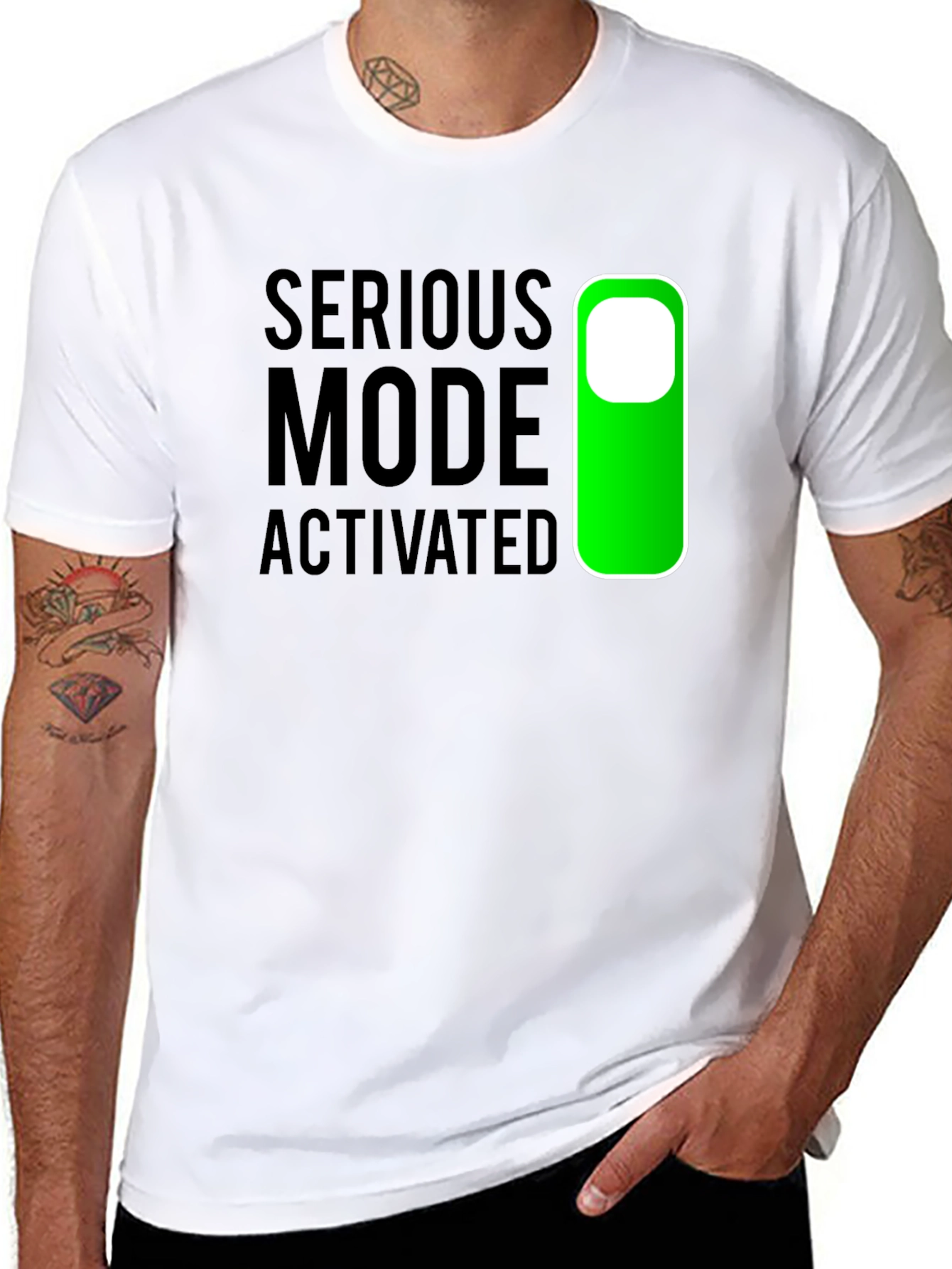 Serious Mode Activated T-Shirt - Black Novelty Tee