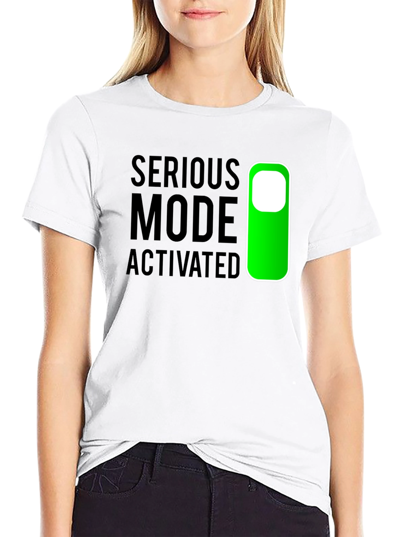Serious Mode Activated T-Shirt - Black Novelty Tee