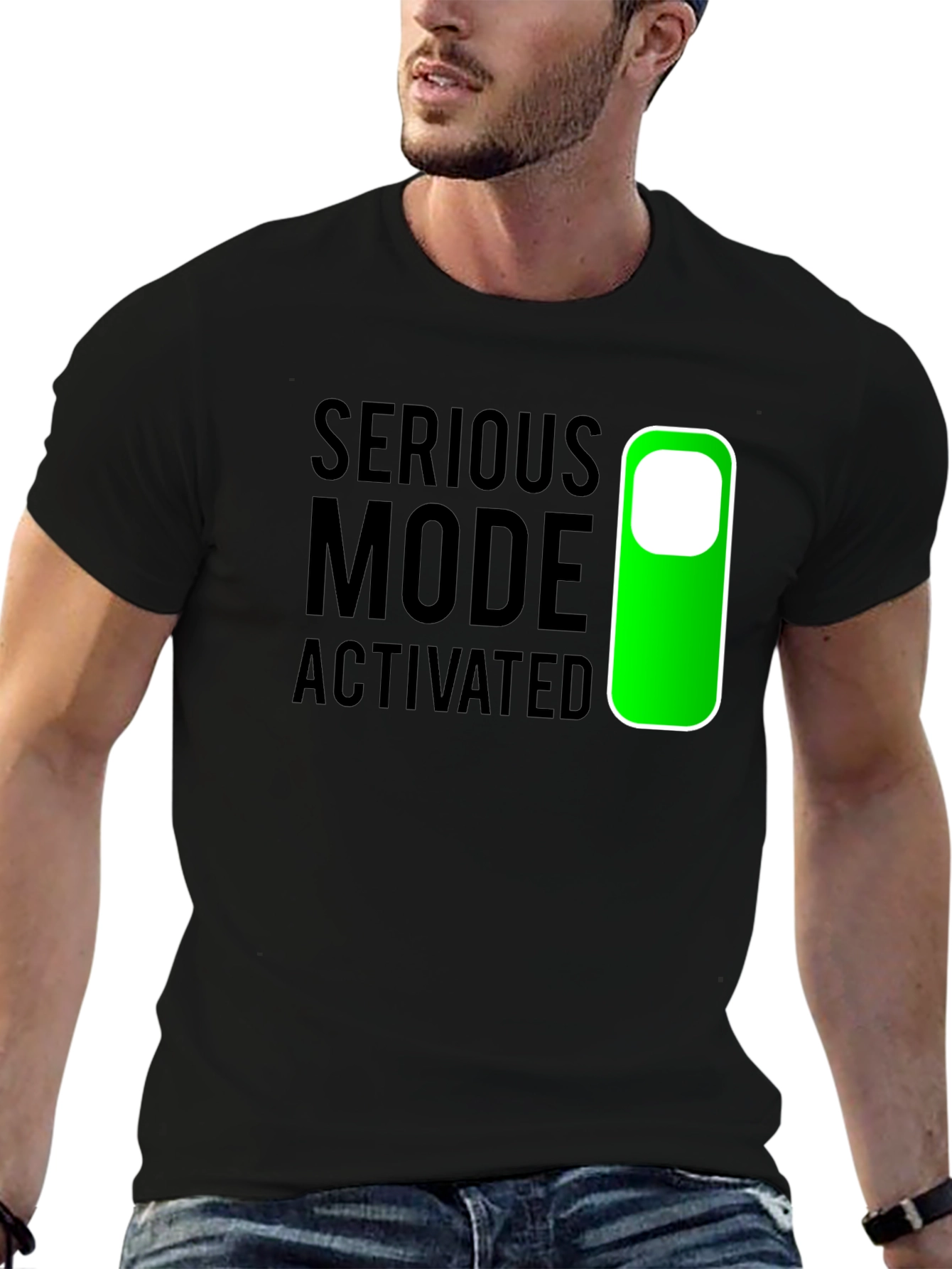 Serious Mode Activated T-Shirt - Black Novelty Tee