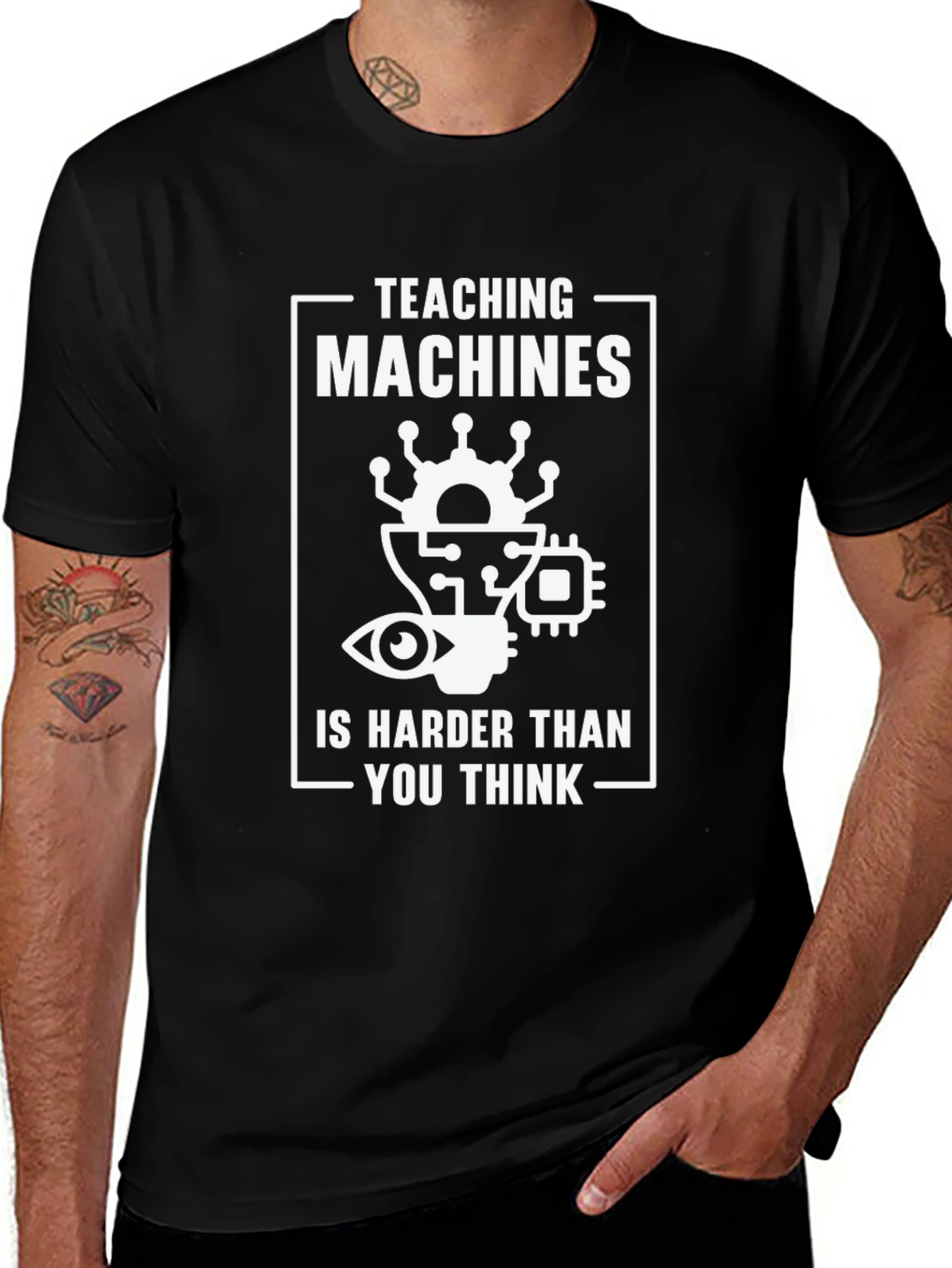 Teaching Machines Funny Black T-Shirt
