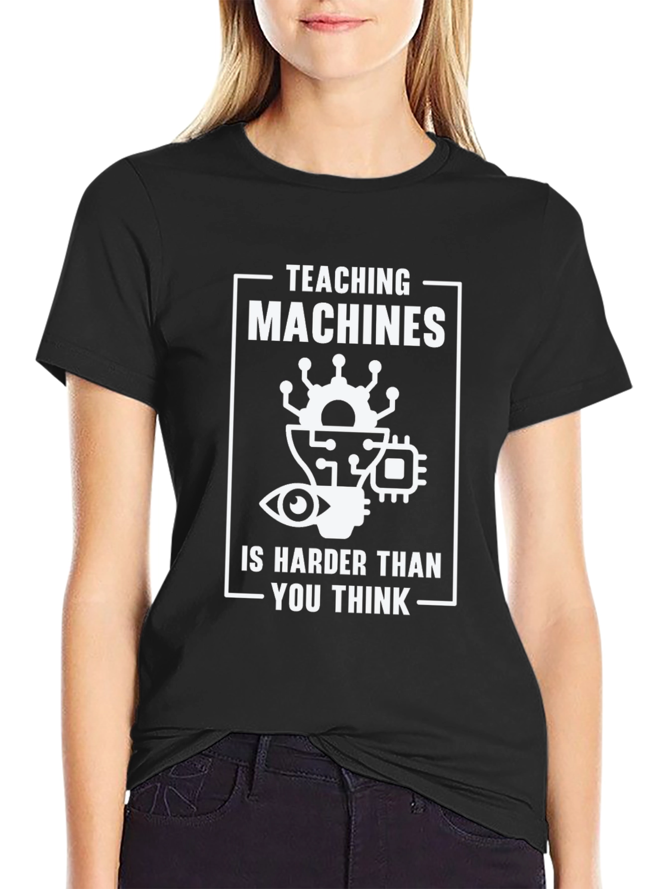 Teaching Machines Funny Black T-Shirt