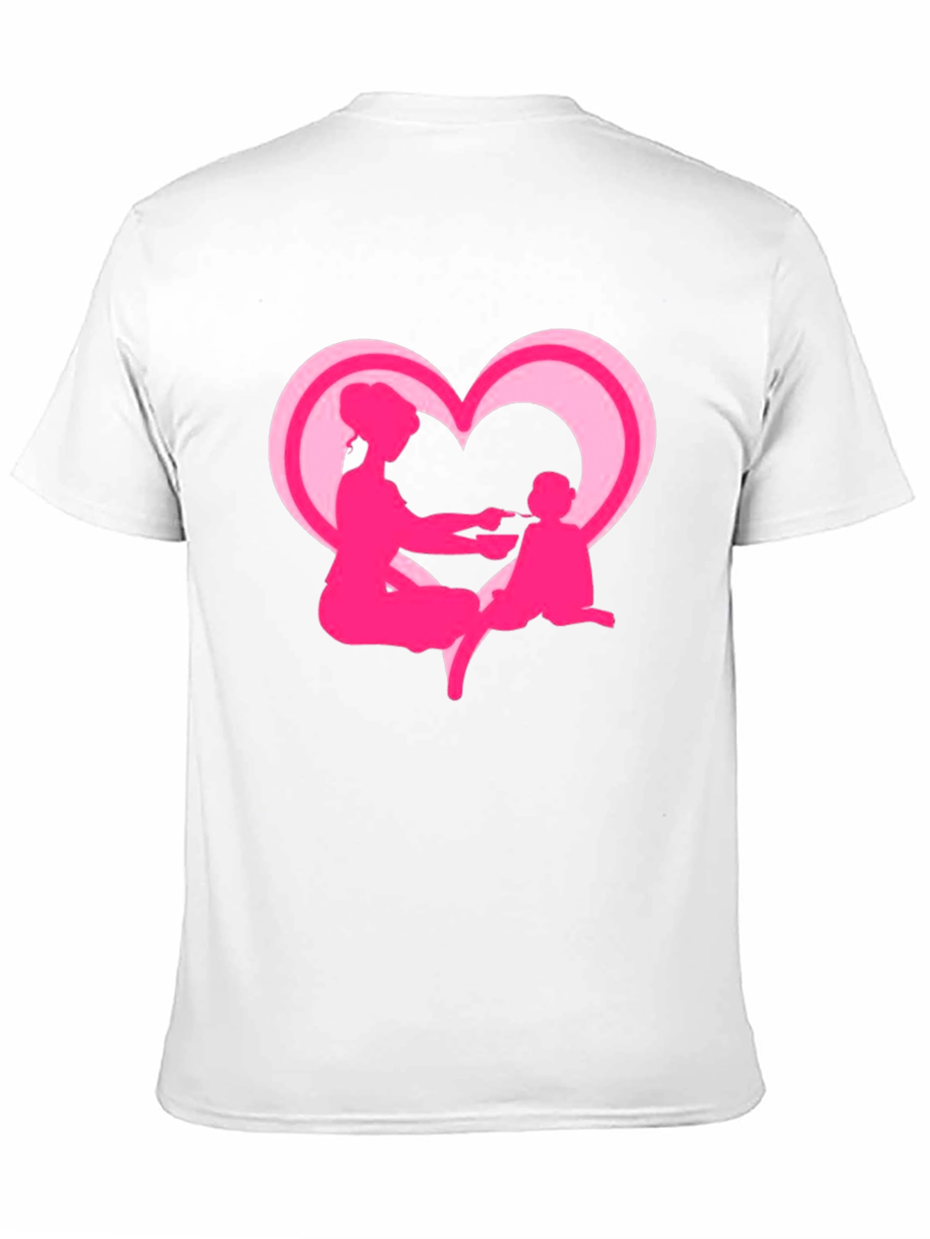 Mom and Baby Pink Heart Graphic Tee