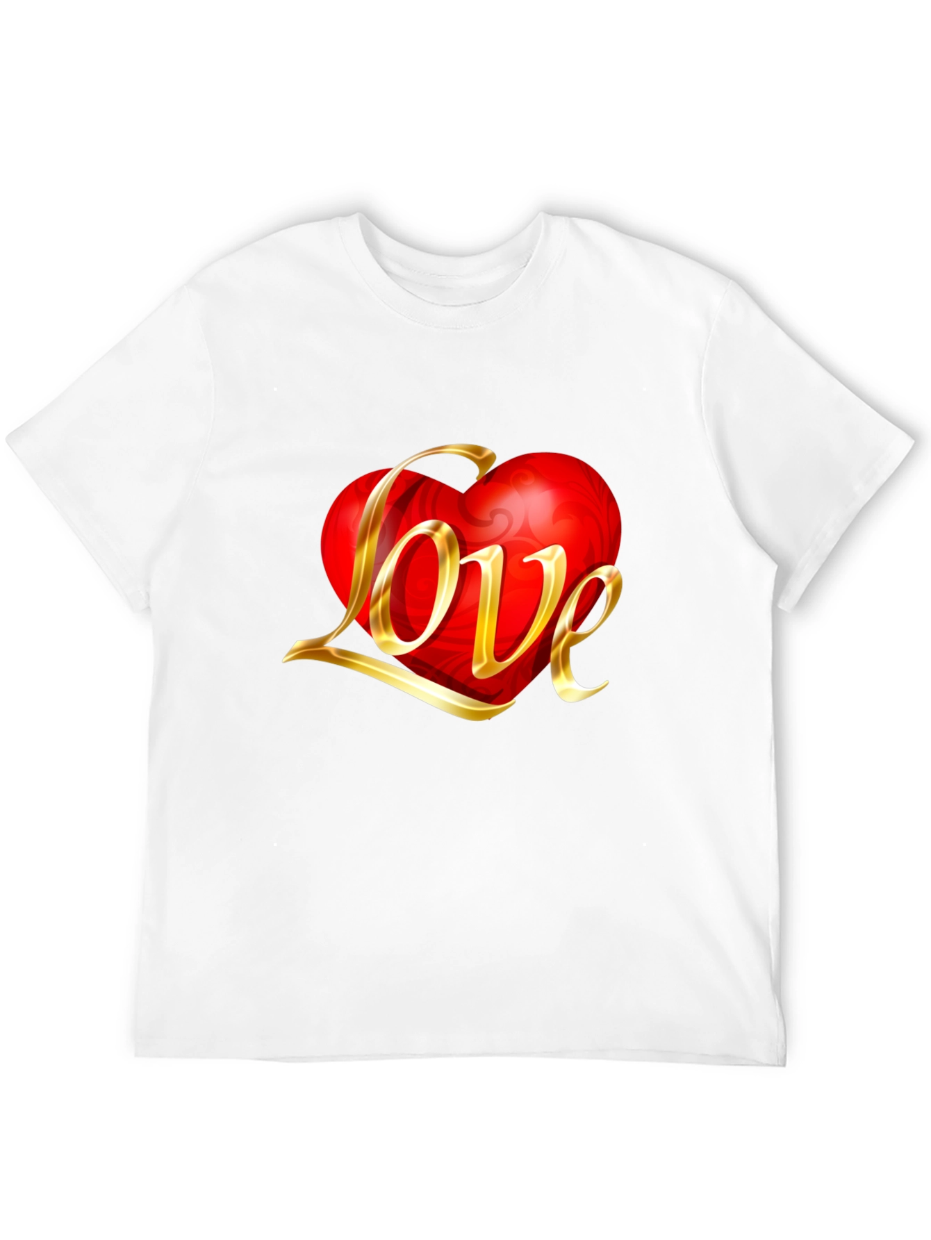 Love Heart Graphic Black T-Shirt