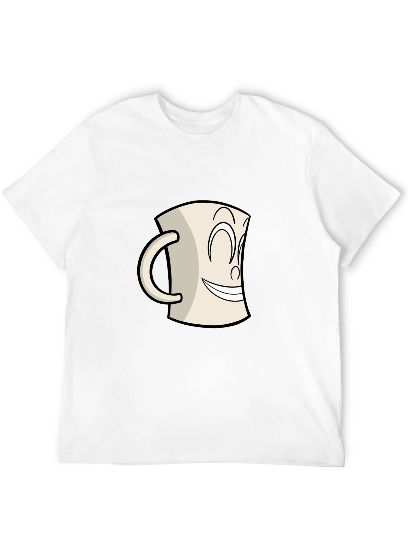 Smiling Mug Graphic Tee - Classic Cartoon Style
