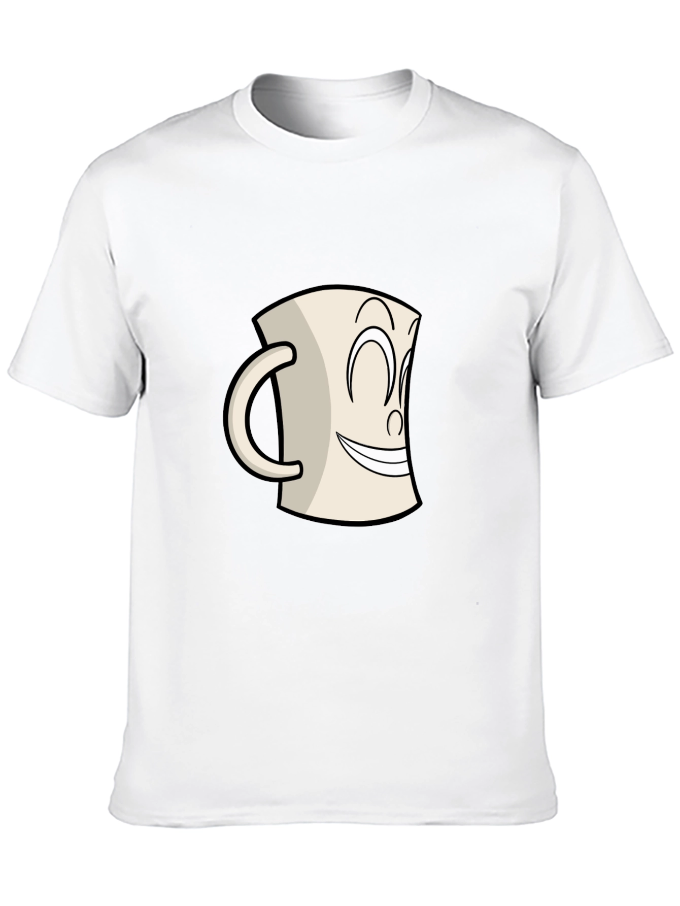 Smiling Mug Graphic Tee - Classic Cartoon Style