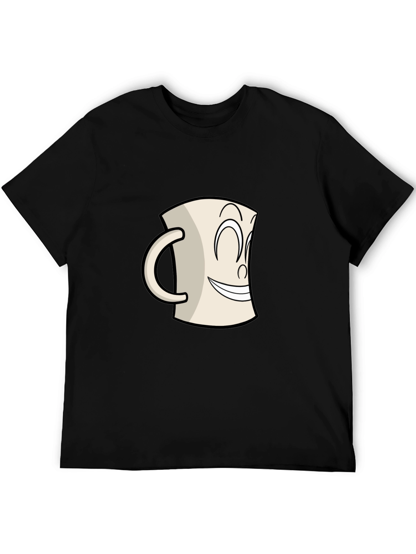Smiling Mug Graphic Tee - Classic Cartoon Style