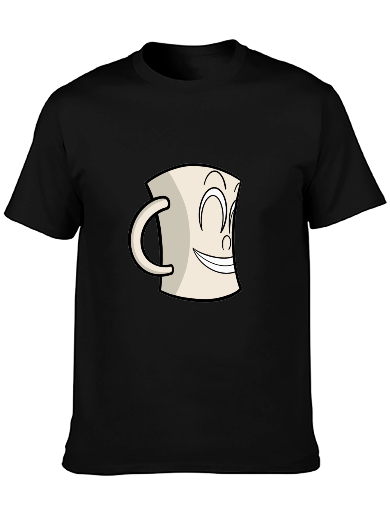 Smiling Mug Graphic Tee - Classic Cartoon Style