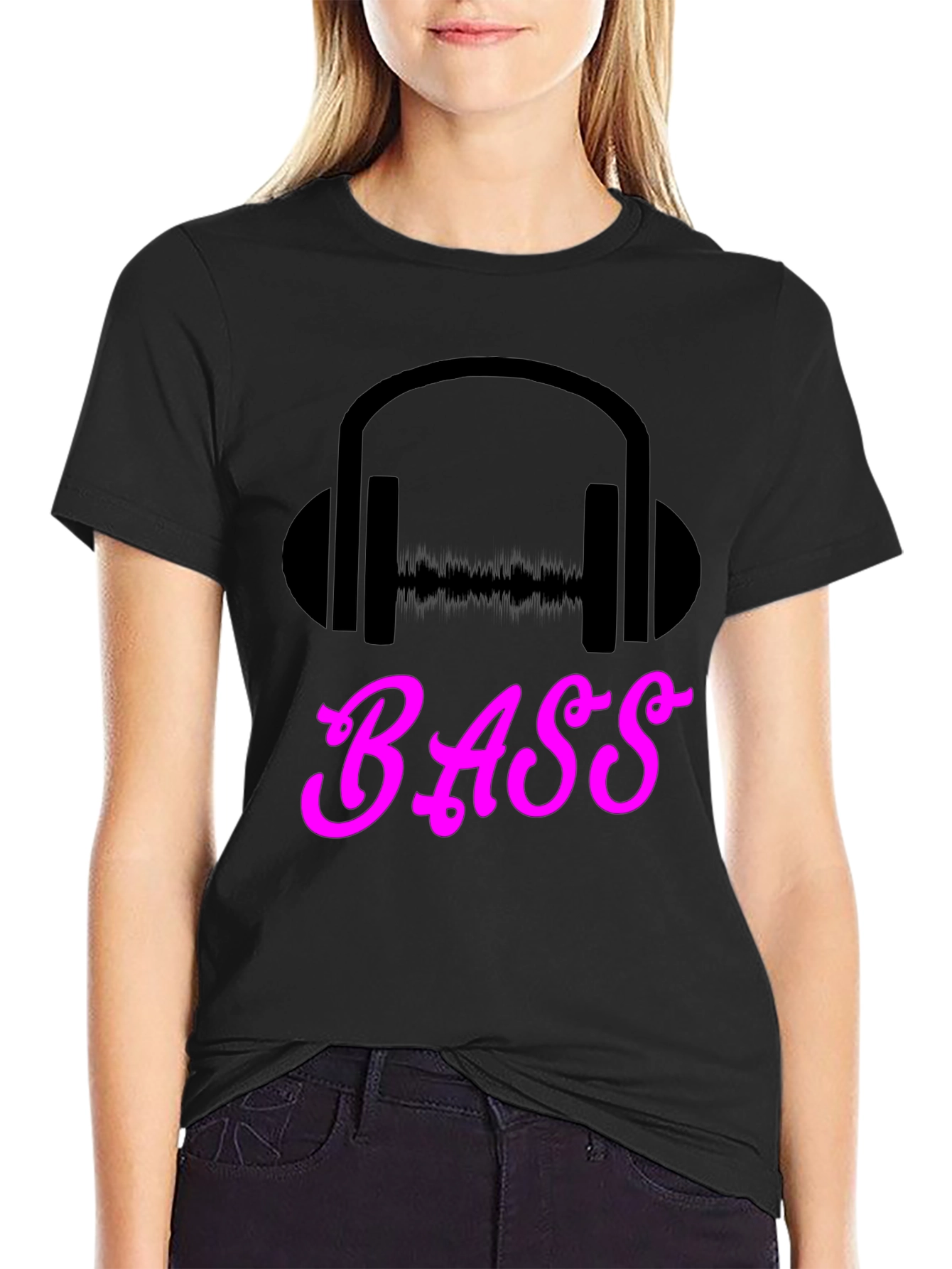 Bass Headphones Graphic Tee - Black