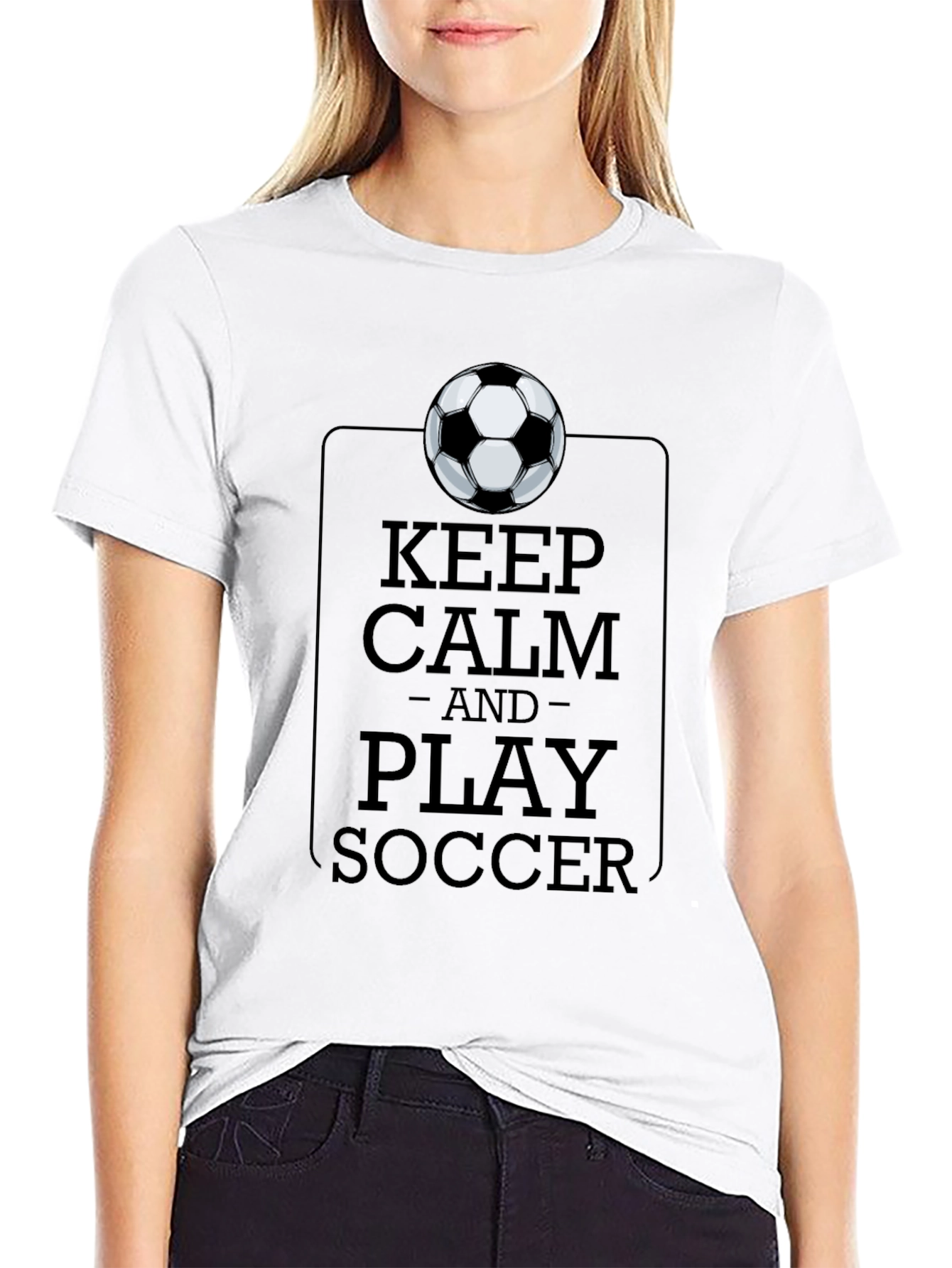 Keep Calm and Play Soccer Black T-Shirt