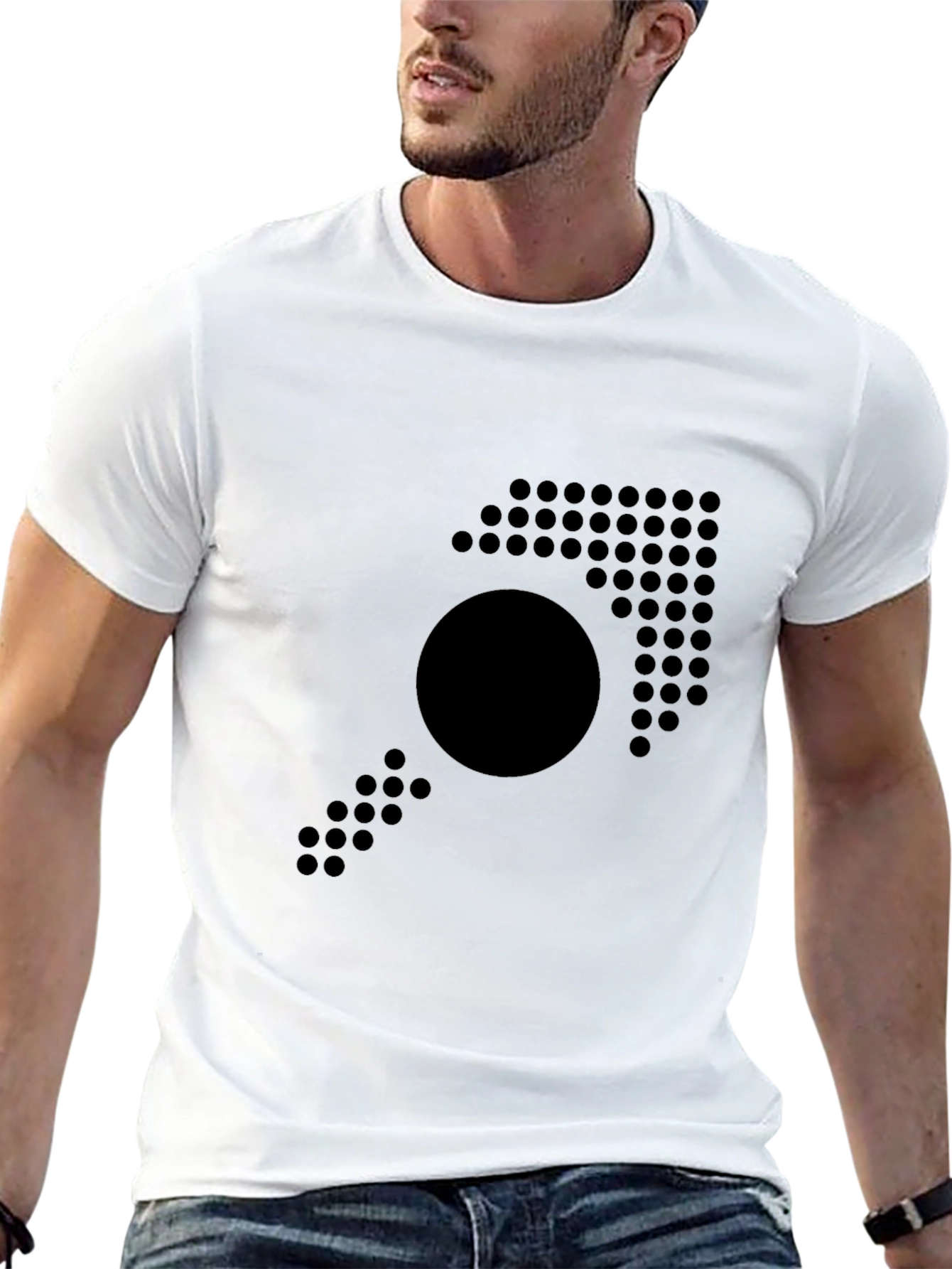 Abstract Dot Arrow T-Shirt - Modern Design