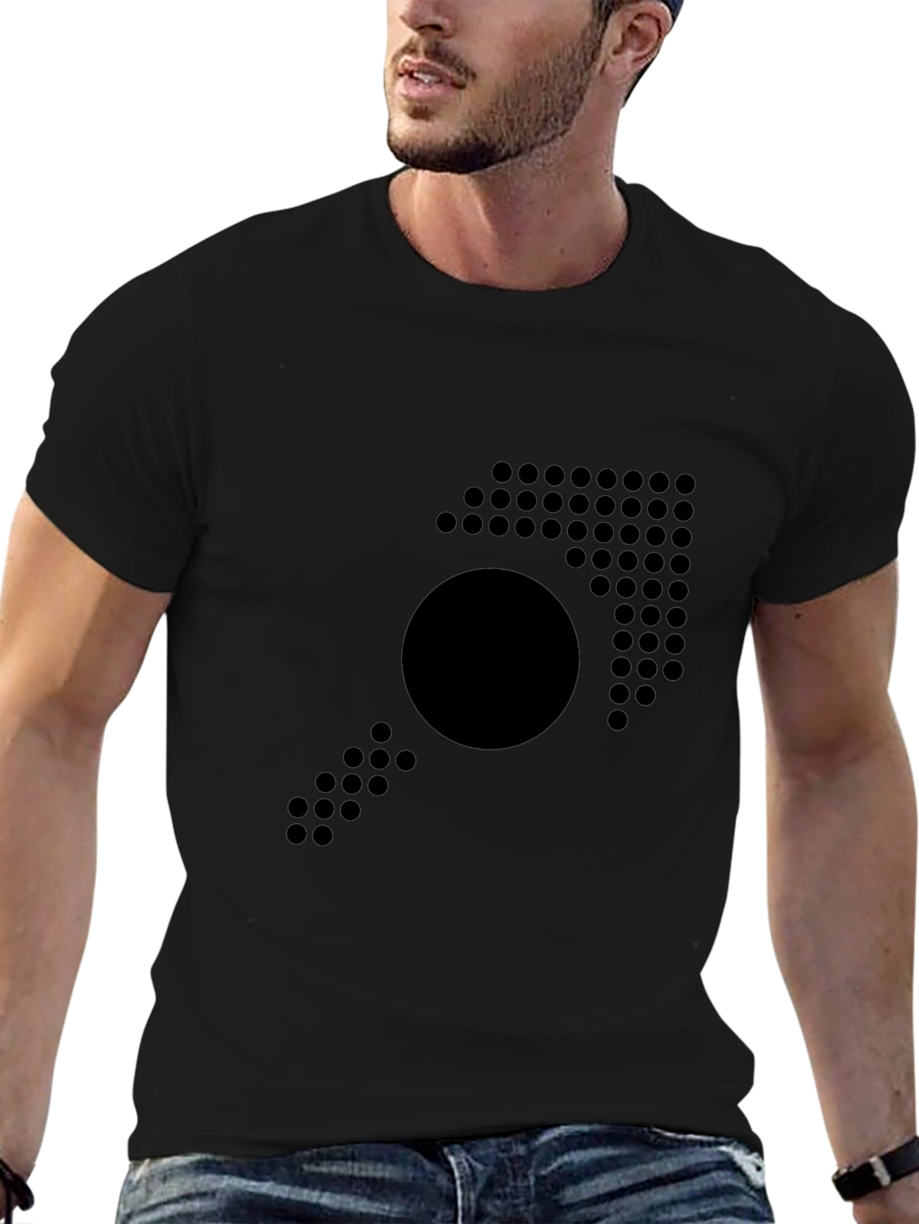 Abstract Dot Arrow T-Shirt - Modern Design