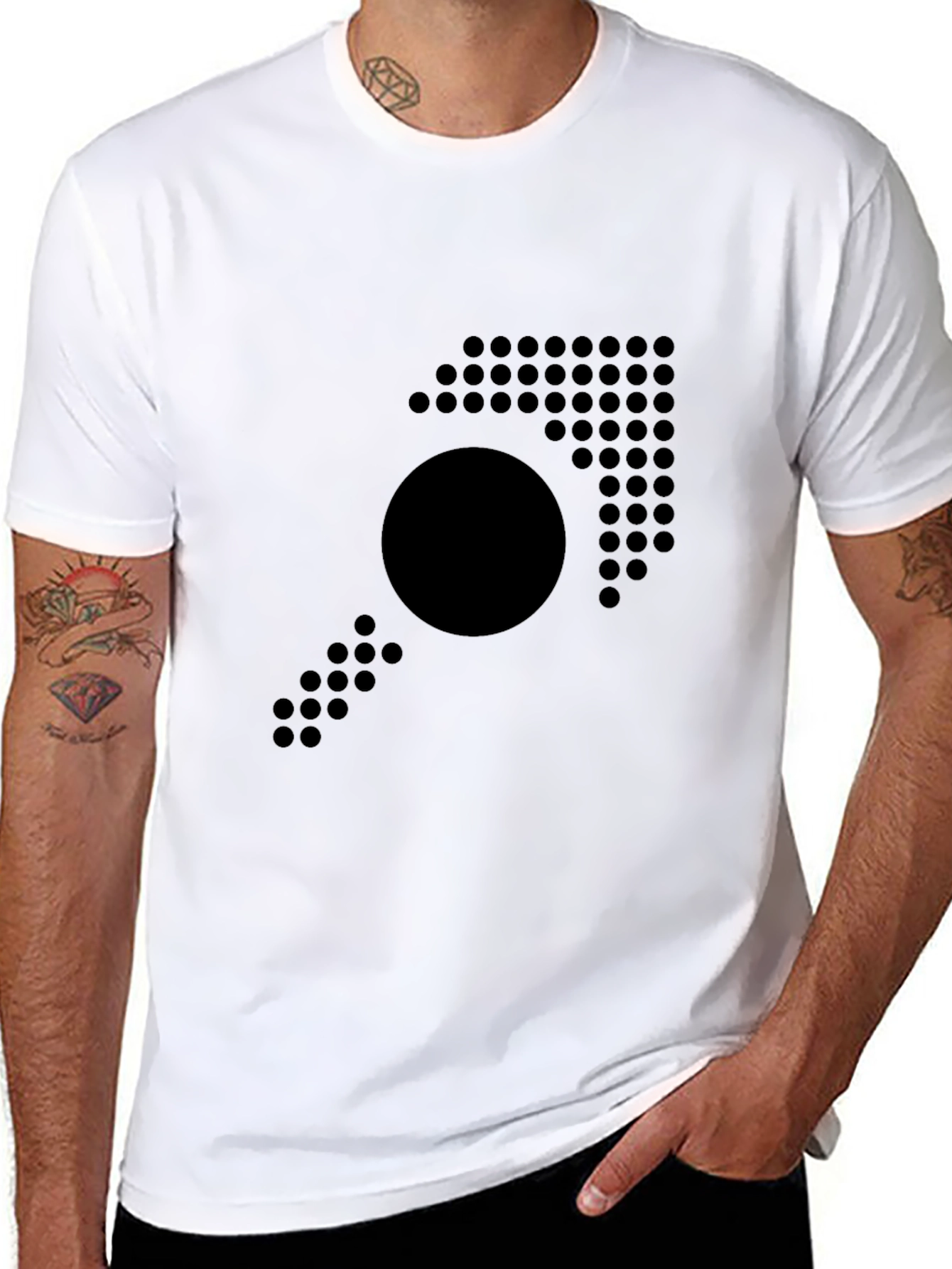 Abstract Dot Arrow T-Shirt - Modern Design