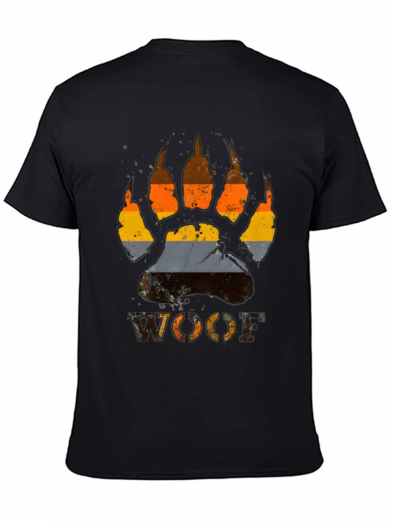 Woof Pride Bear Paw Print T-Shirt - Black