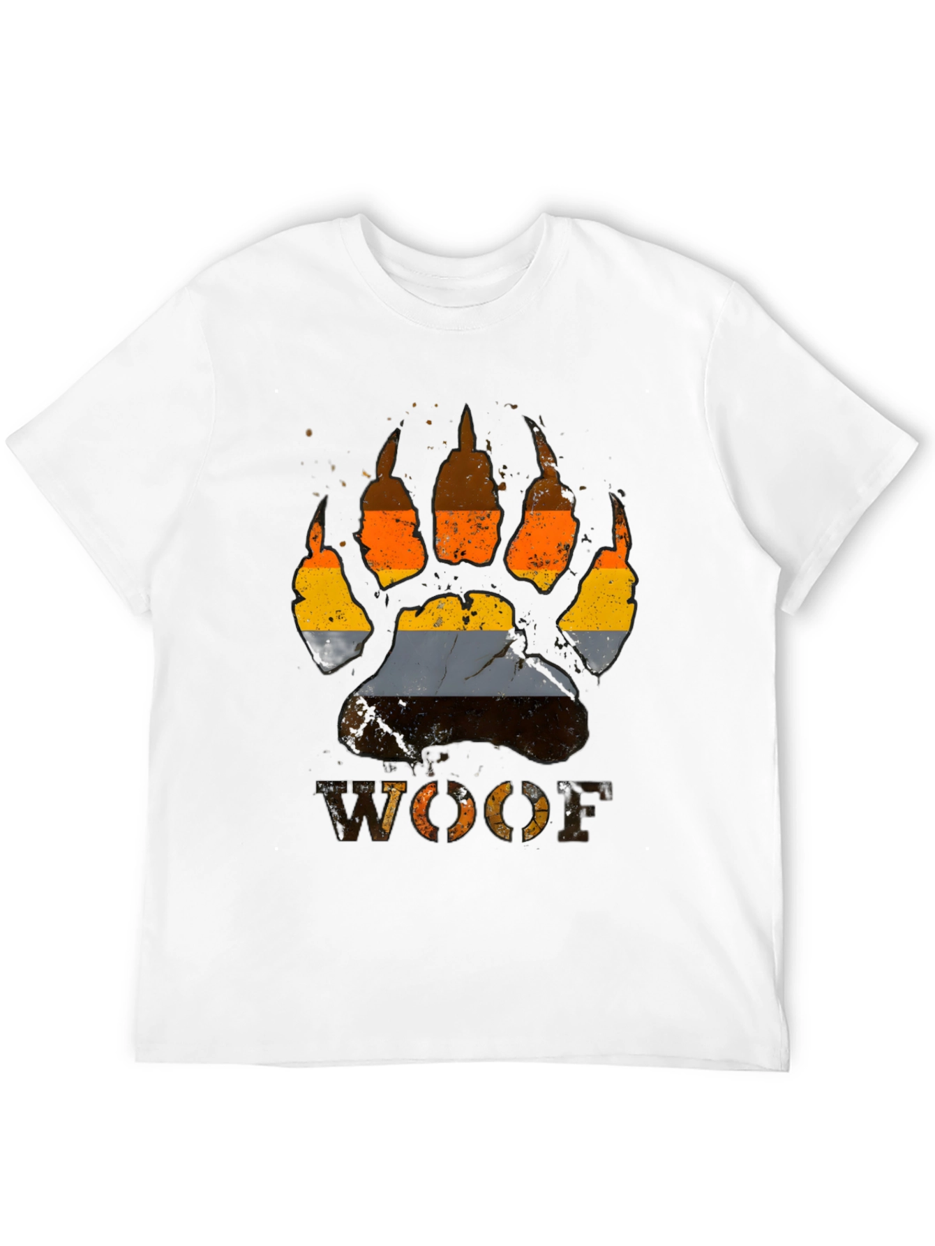 Woof Pride Bear Paw Print T-Shirt - Black