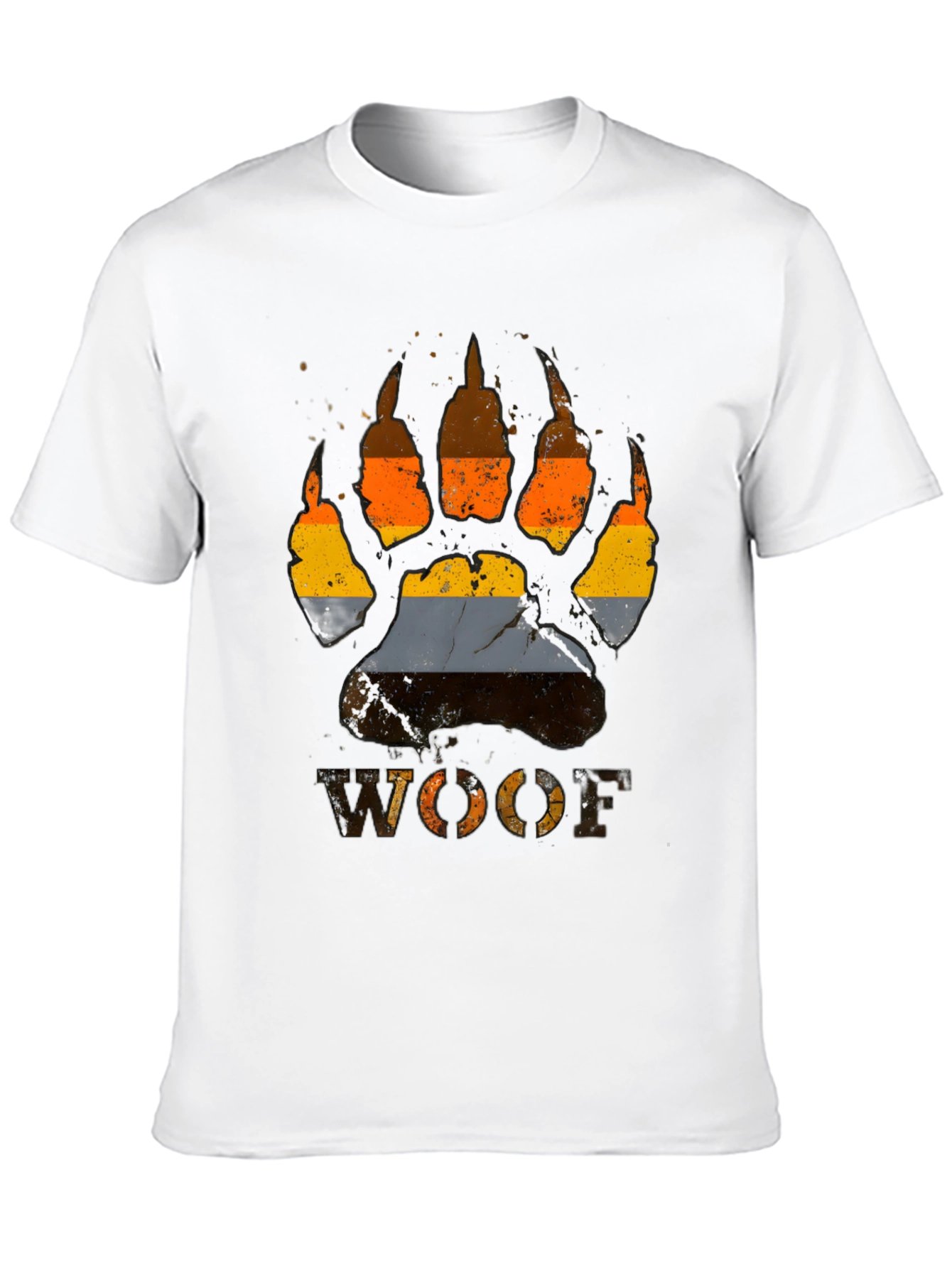 Woof Pride Bear Paw Print T-Shirt - Black
