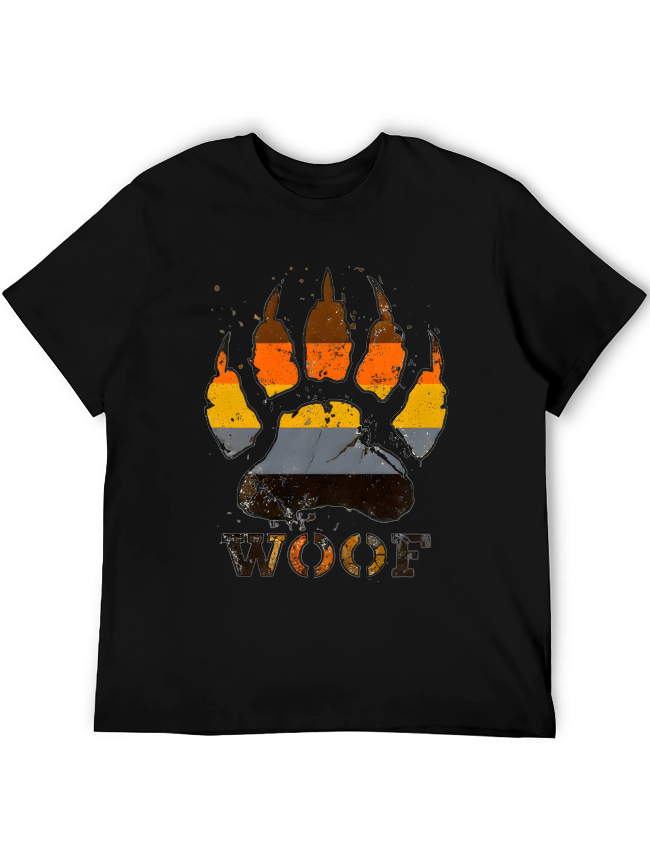 Woof Pride Bear Paw Print T-Shirt - Black