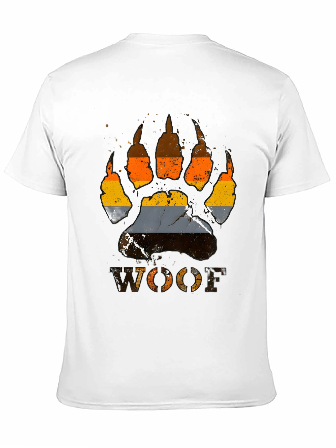 Woof Pride Bear Paw Print T-Shirt - Black