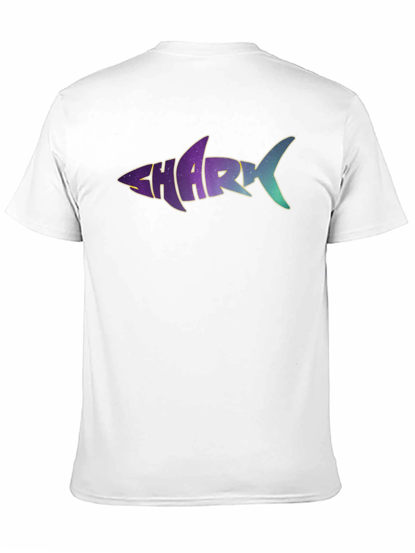 Shark Word Galaxy Graphic Black T-Shirt